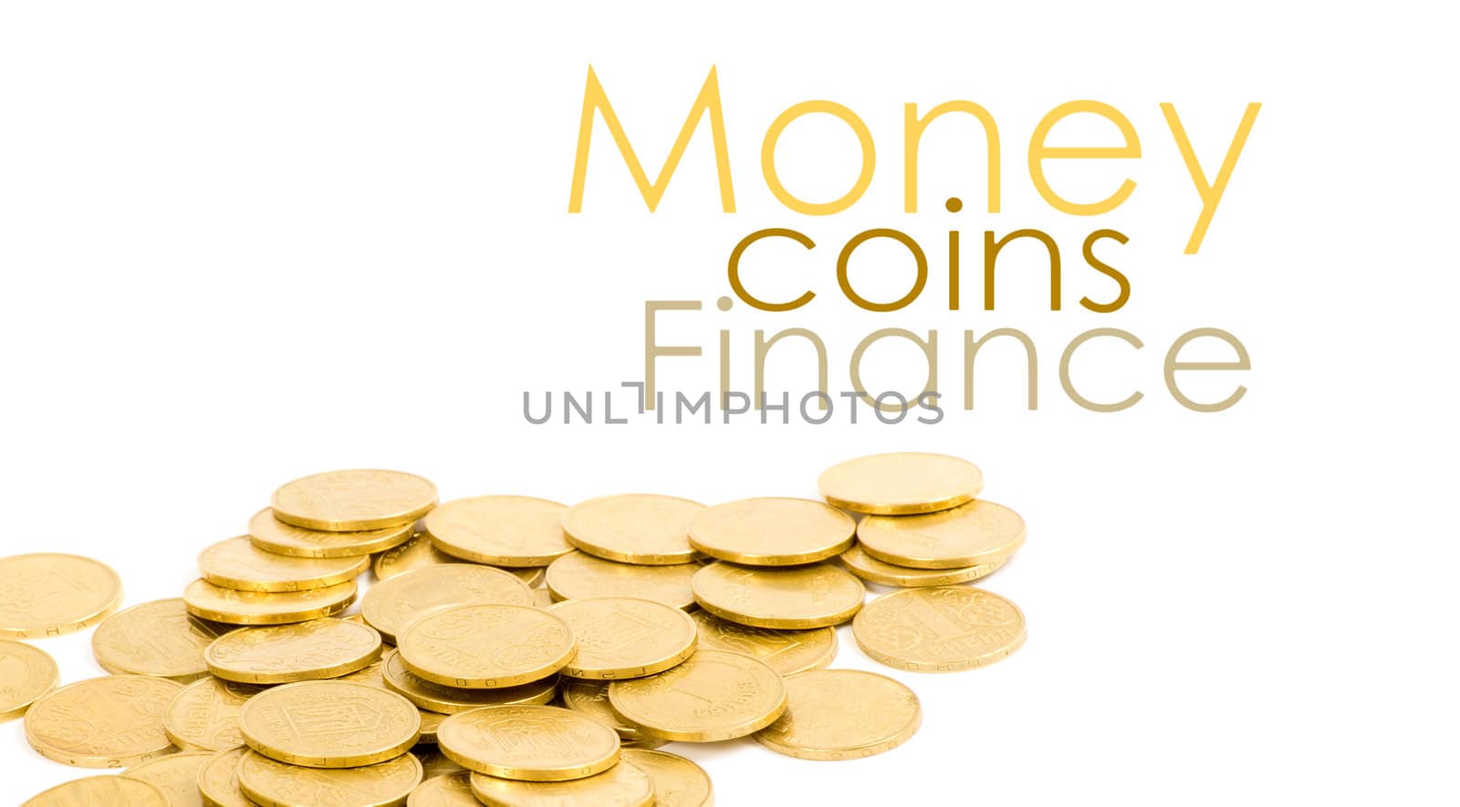 golden coins isolated on white