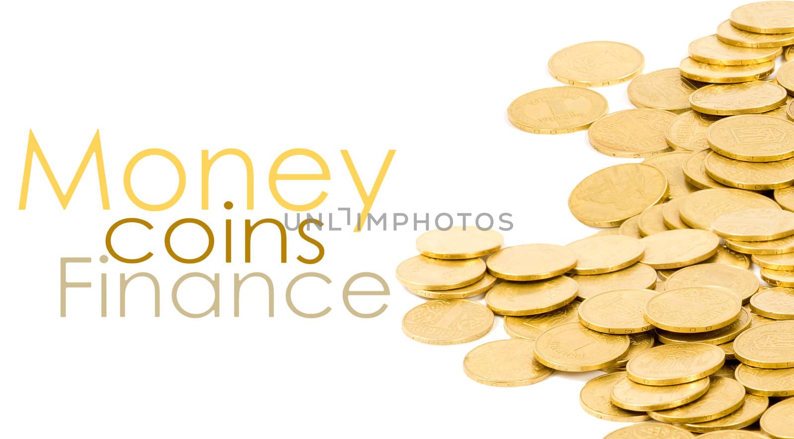 golden coins isolated on white