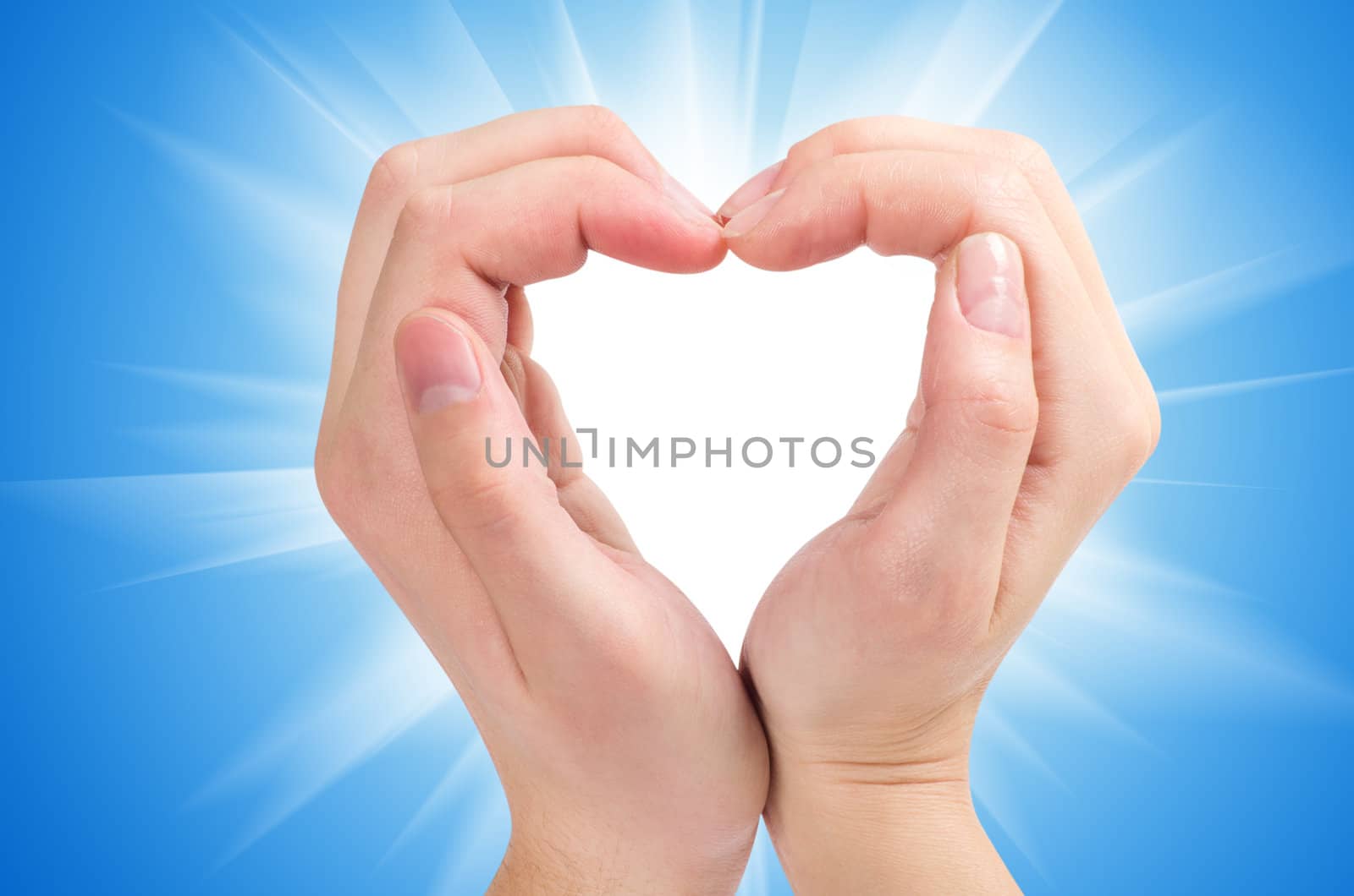 Two hands form a heart shape with their fingers