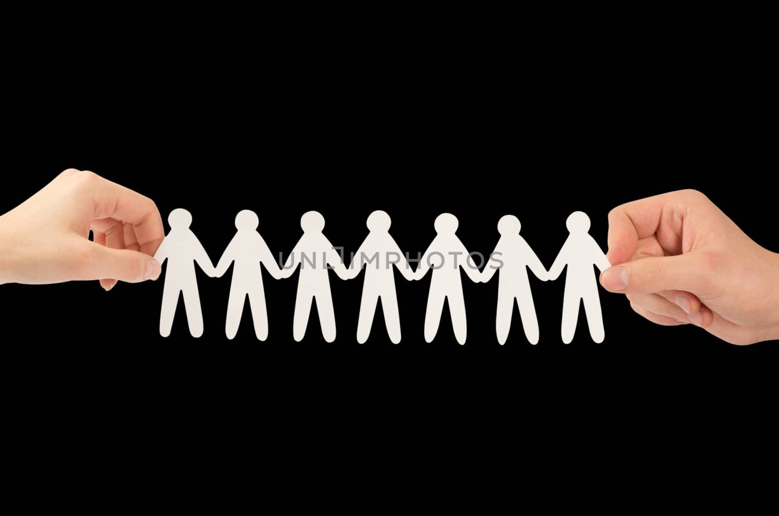 paper people in hands(man and woman)