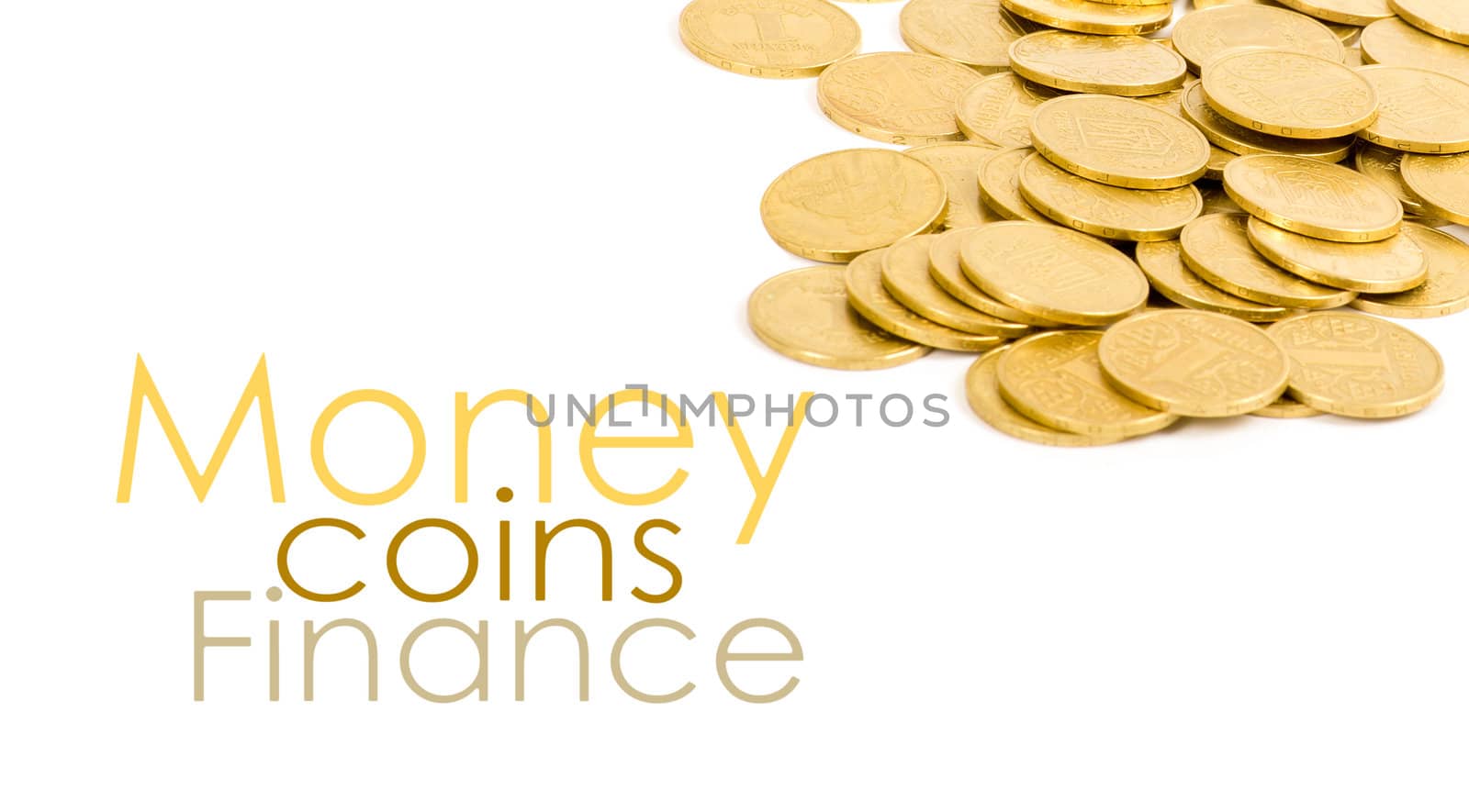 golden coins isolated on white