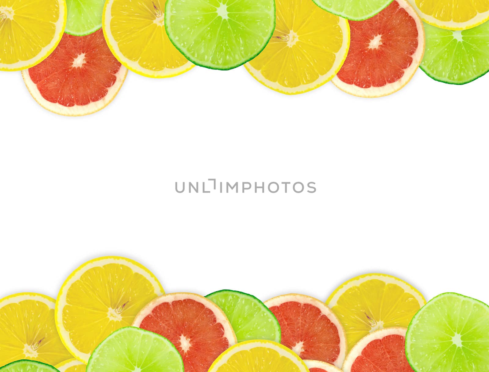 Abstract background of citrus slices. Closeup. Studio photography.