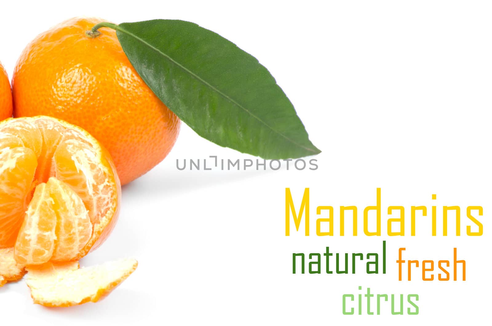 Mandarins isolated on white background