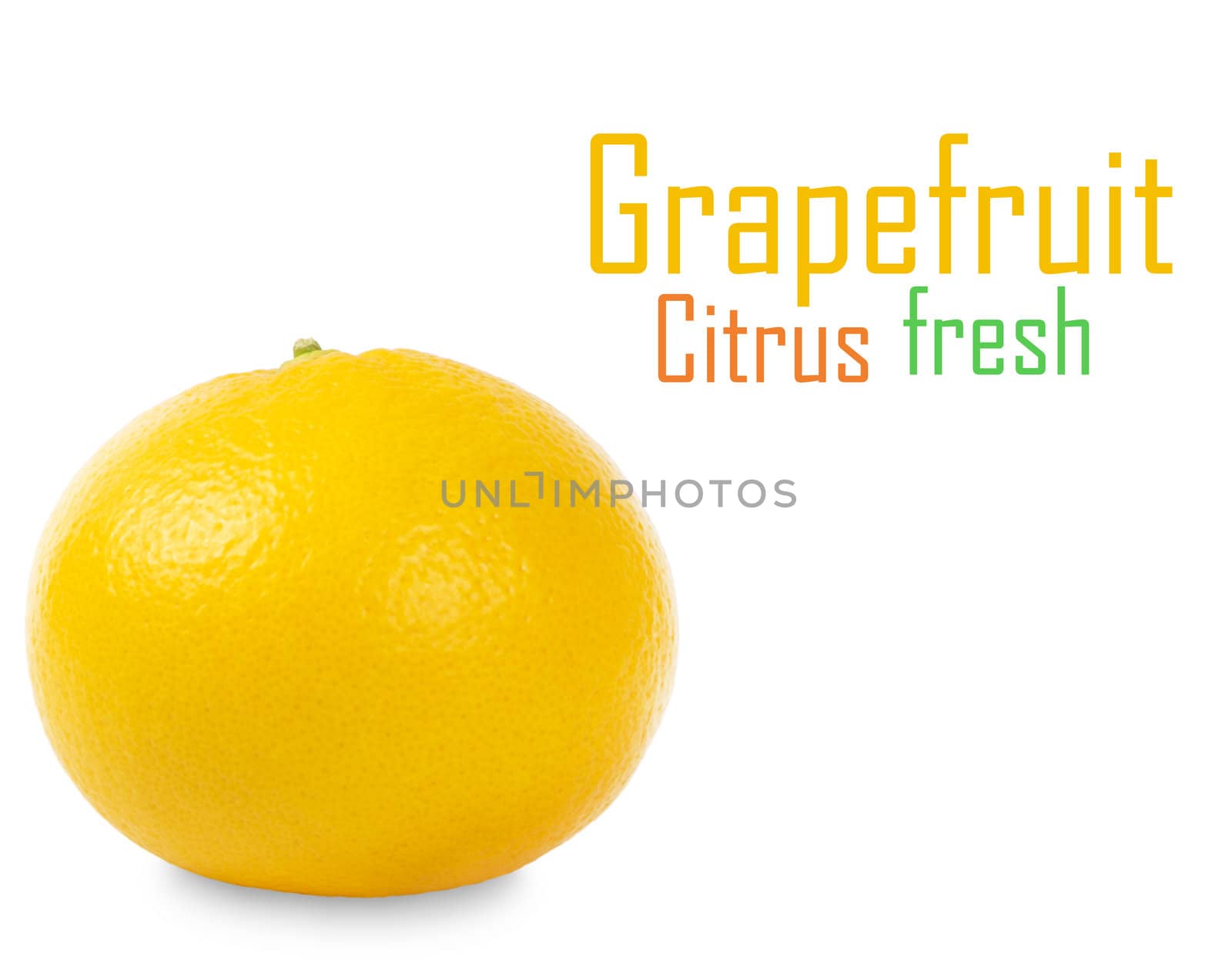 Grapefruit over white background