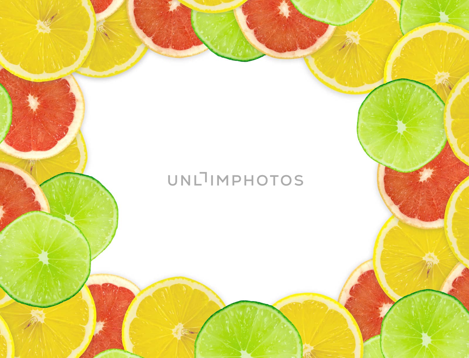 Abstract background of citrus slices. Closeup. Studio photography.