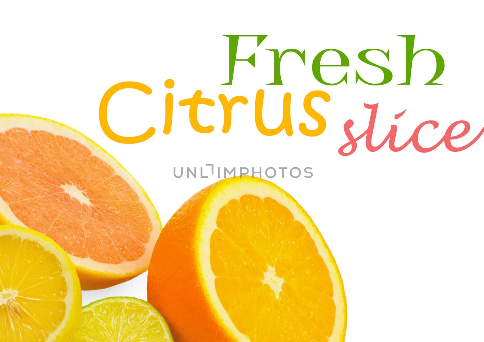 Citrus fresh fruit isolated on a white background