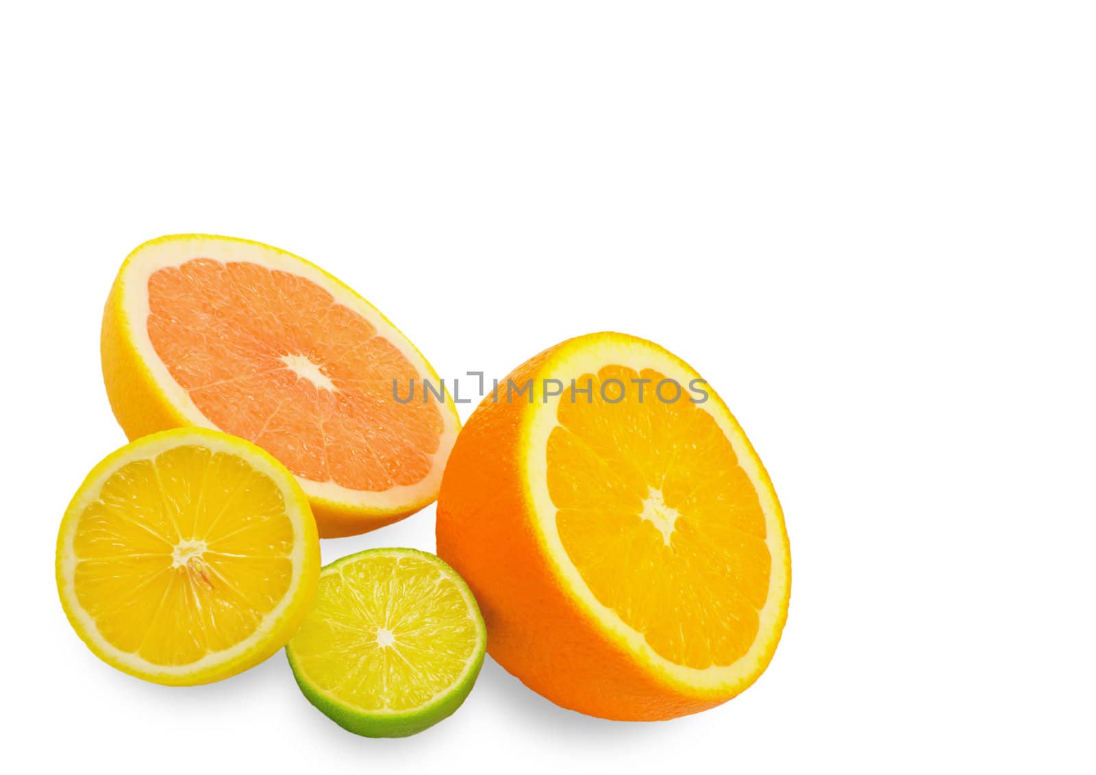 Citrus fresh fruit isolated on a white background