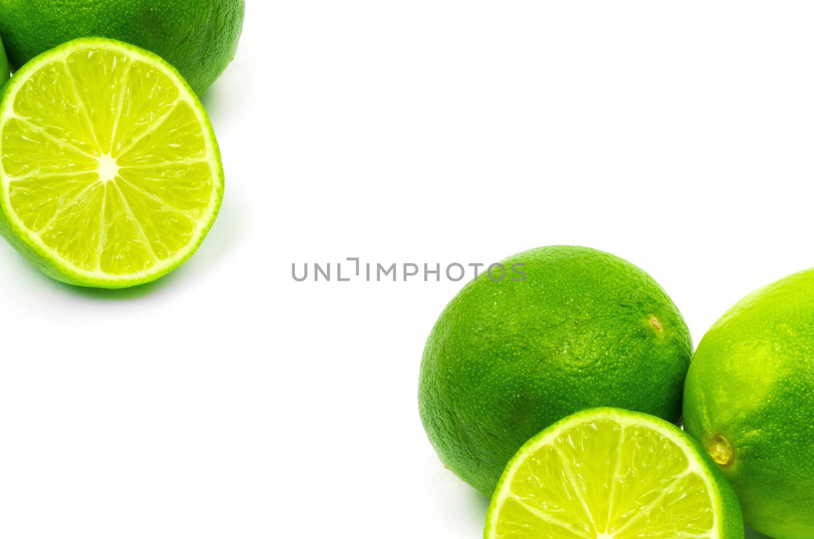 Fresh ripe lime. Isolated on white background
