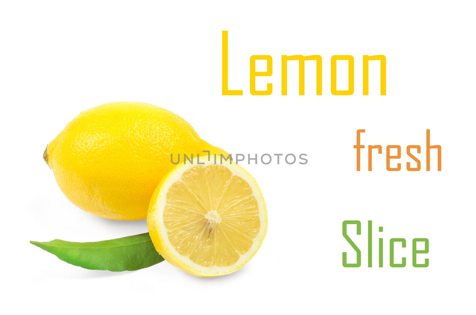 Fresh lemon citrus isolated on white background