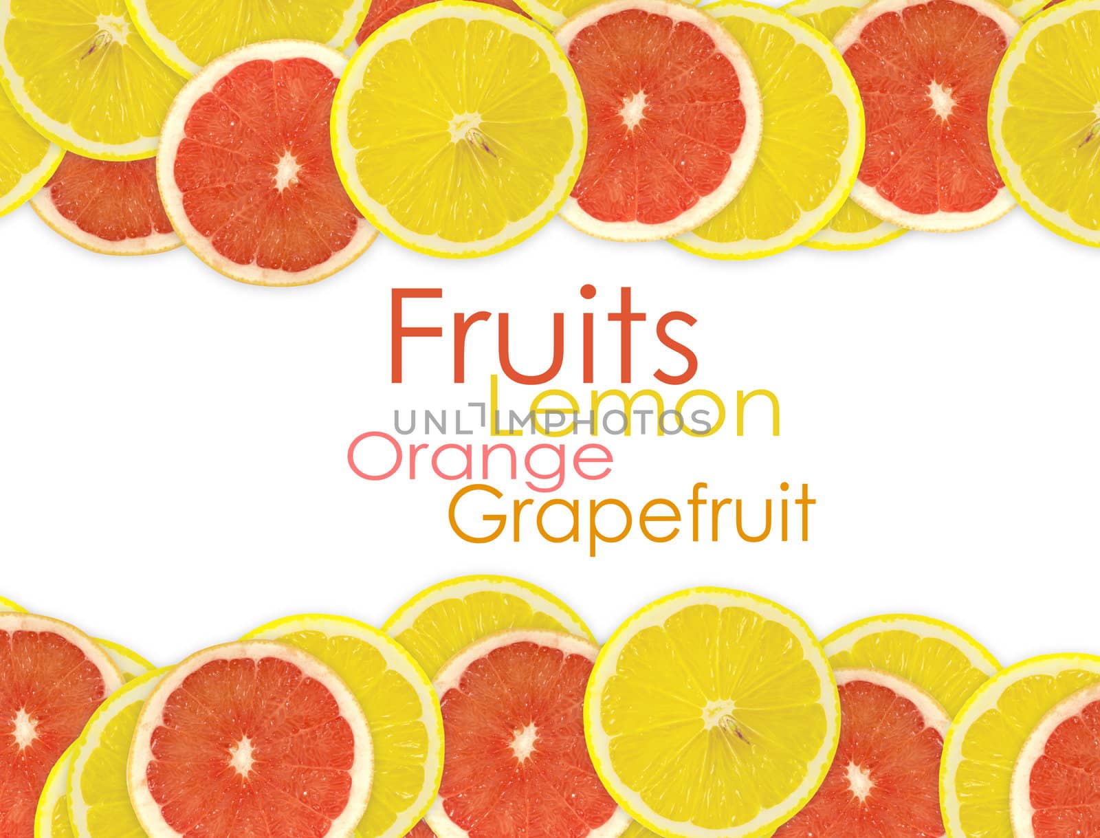 Abstract background of citrus slices. Closeup. Studio photography.