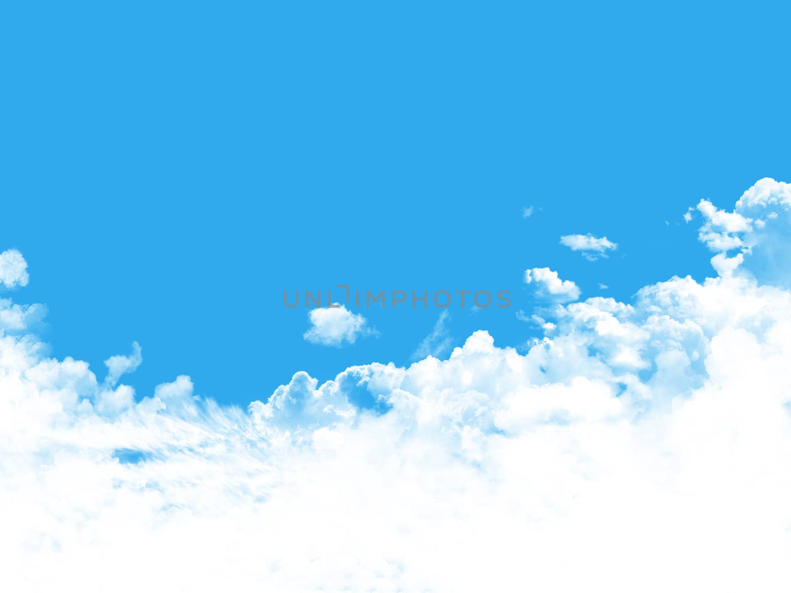 Blue sky with clouds and sun