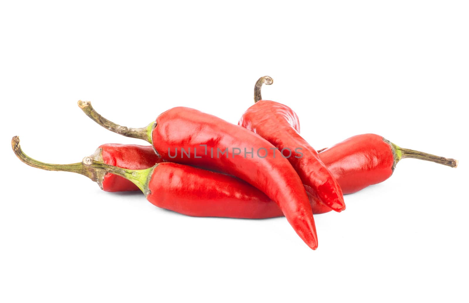 Red chilli pepper isolate on white background. Raw material for food or cooking.
