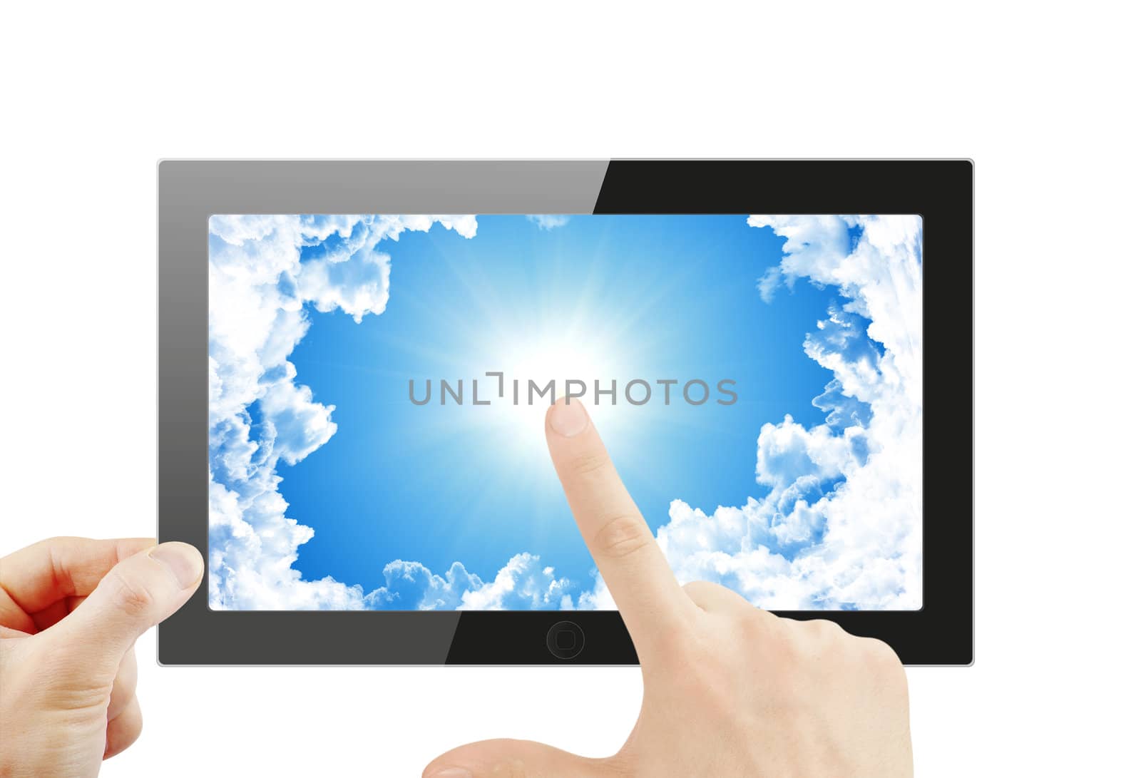 Black generic tablet pc, 3d render.