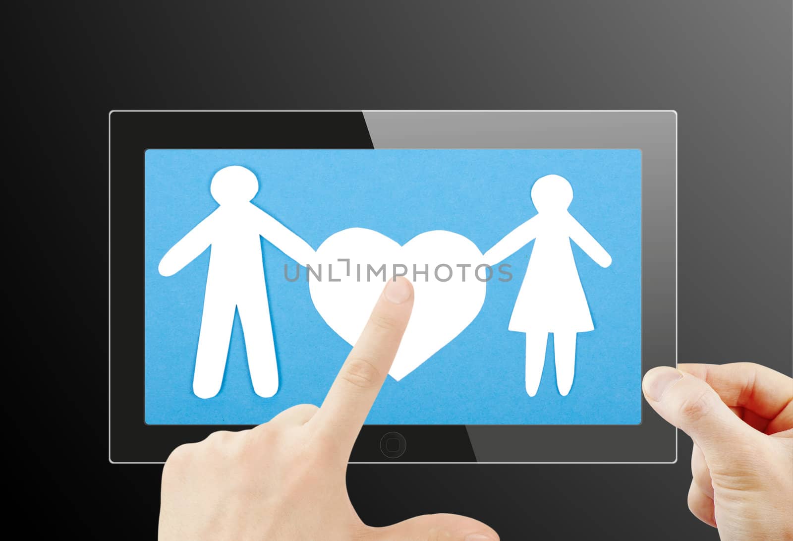 Black generic tablet pc, 3d render.