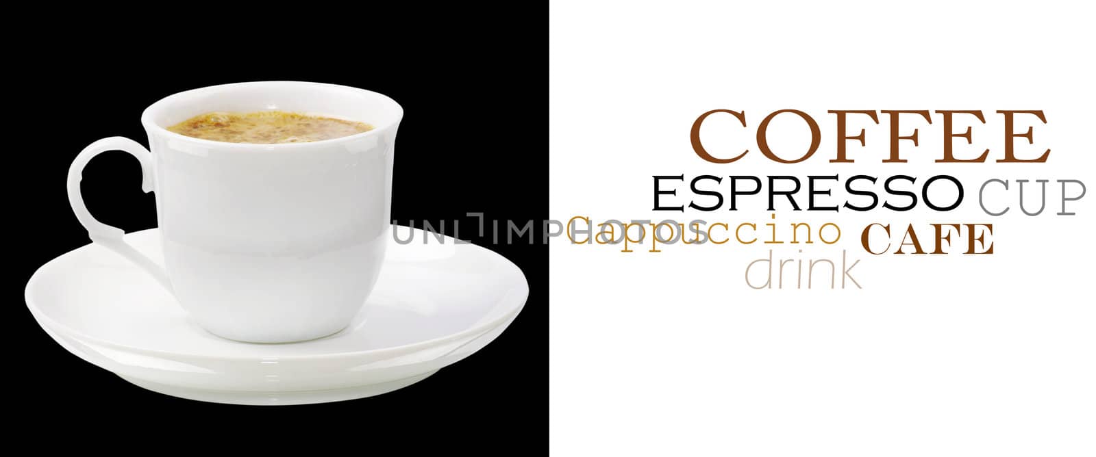 Coffee cup on white background