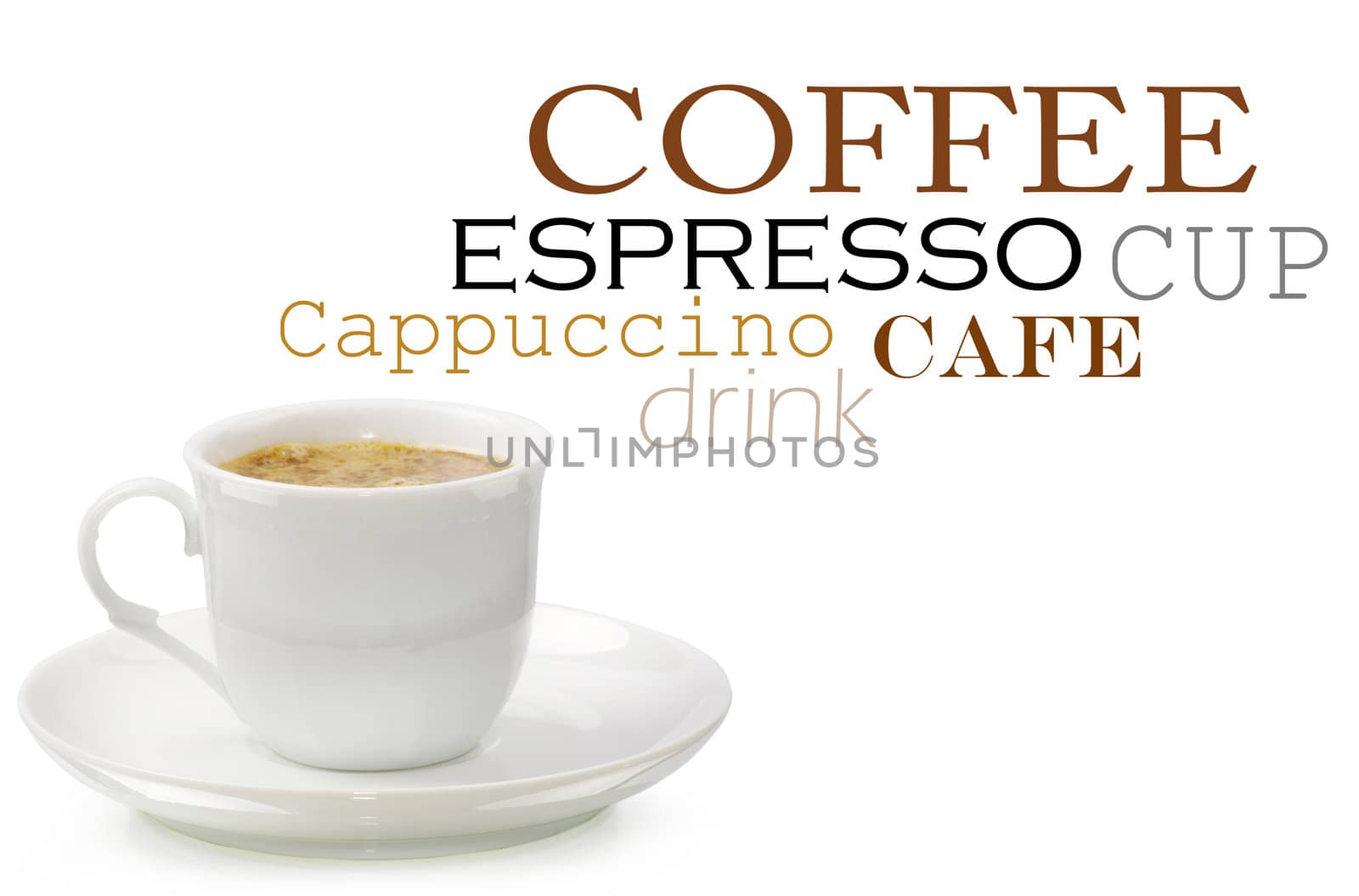 Coffee cup on white background