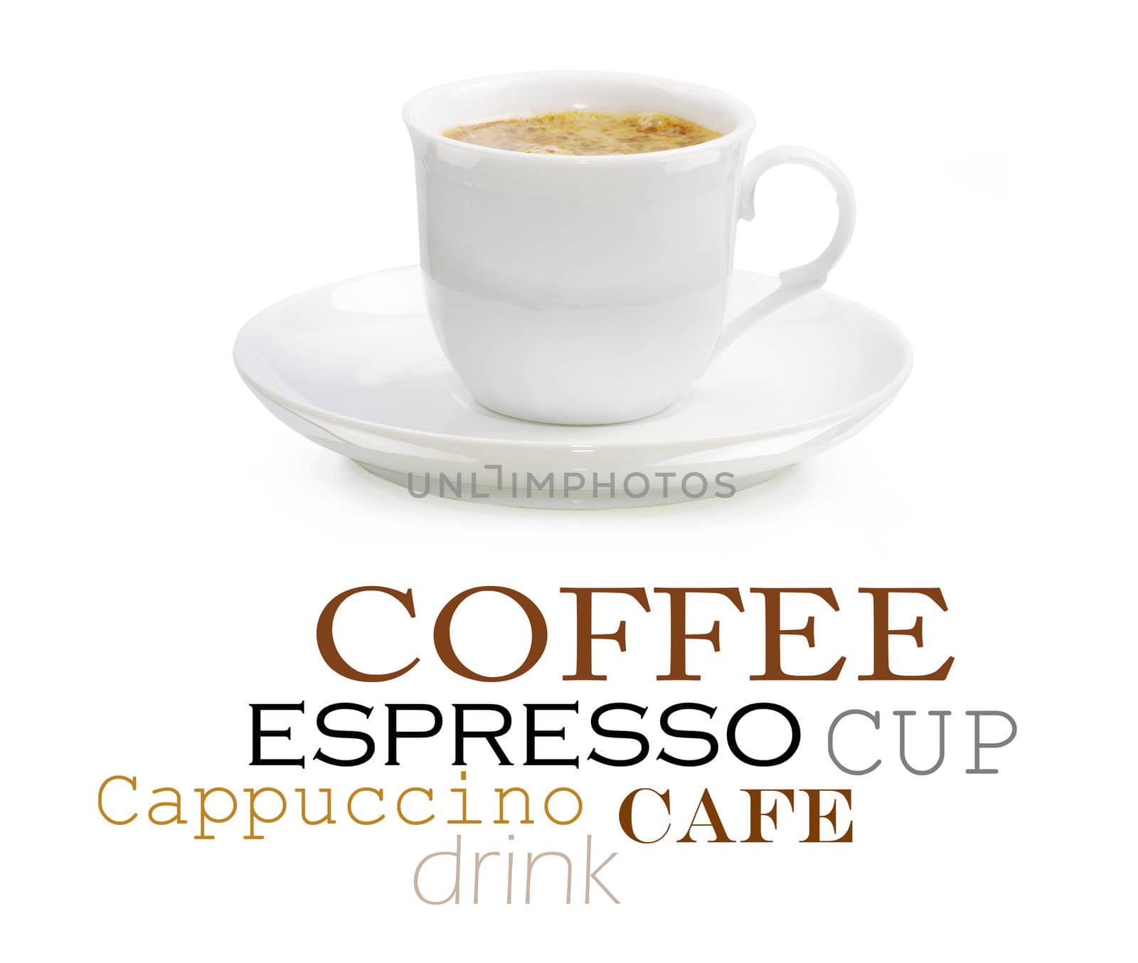 Coffee cup on white background