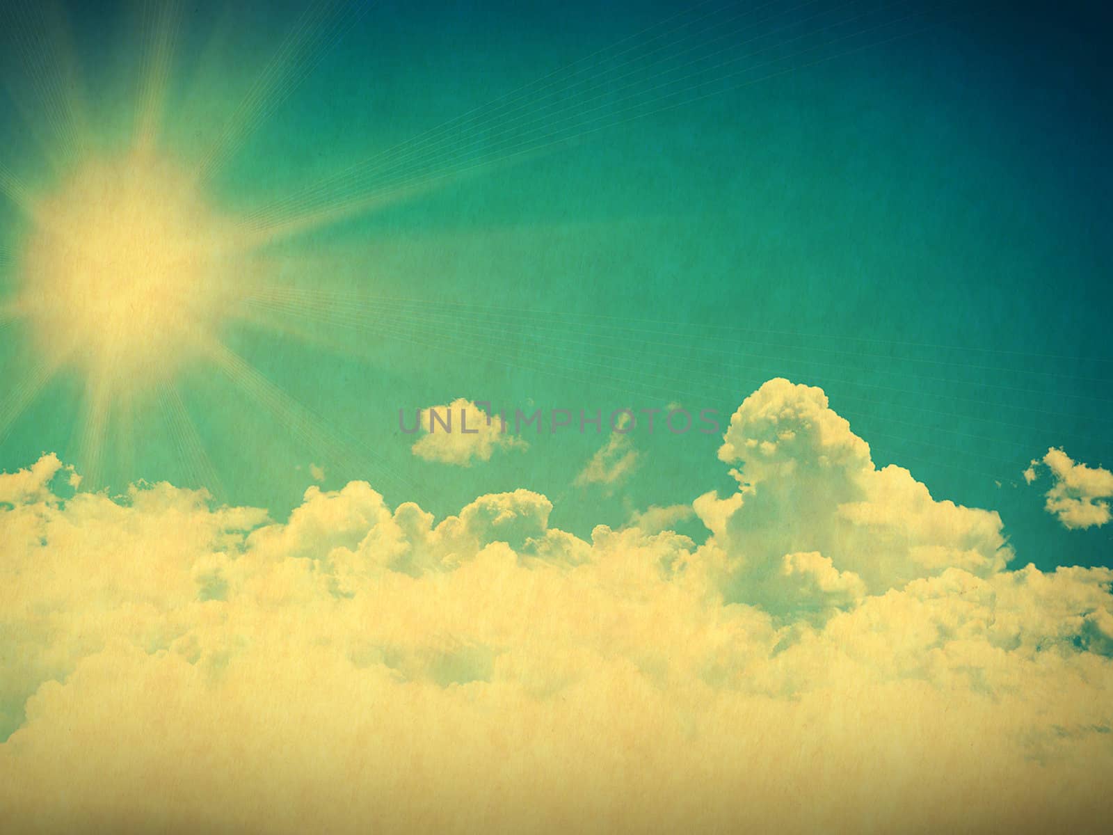 retro image of cloudy sky