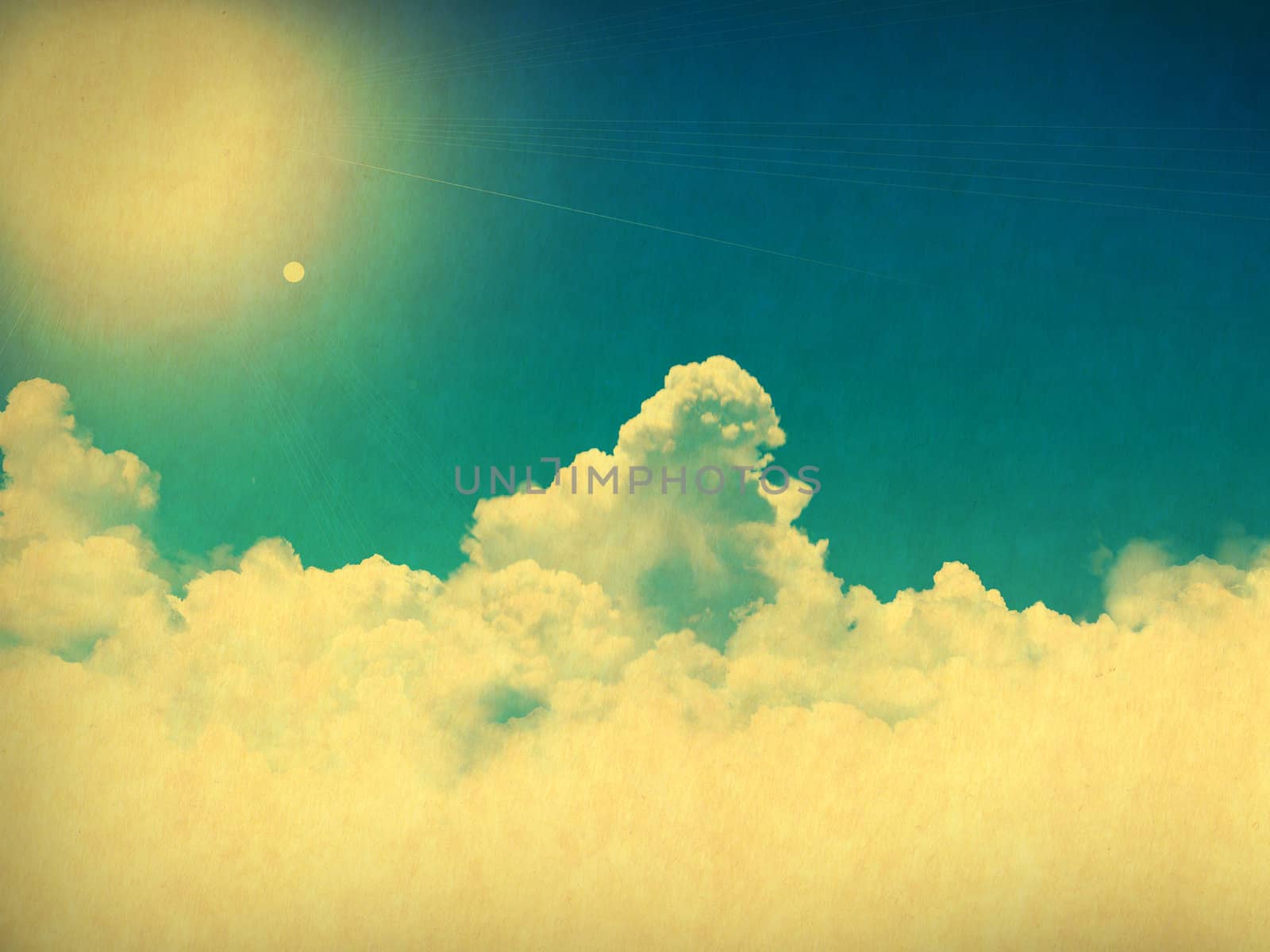 retro image of cloudy sky