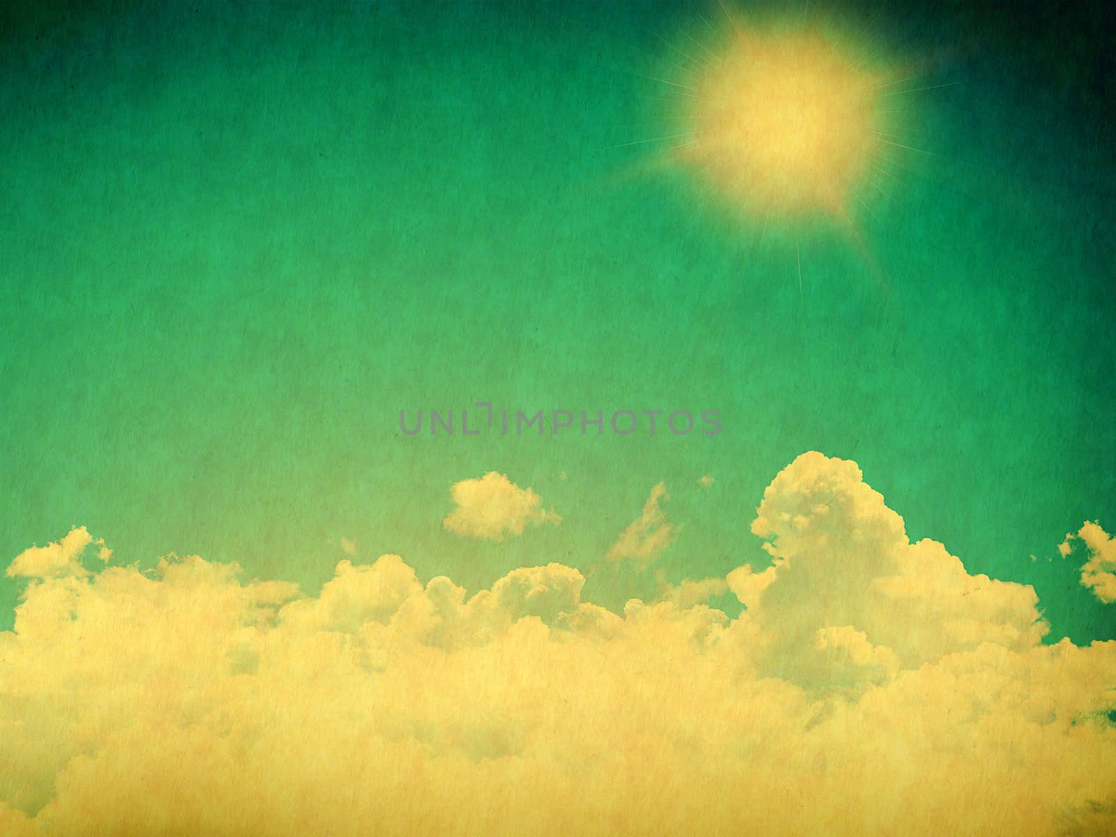 Vintage background in the blue shade with clouds