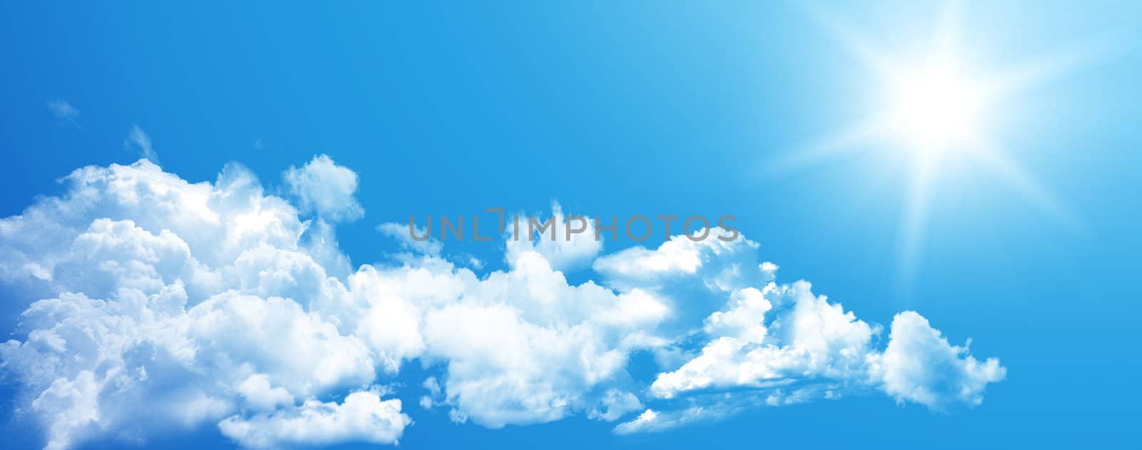 White clouds in blue sky