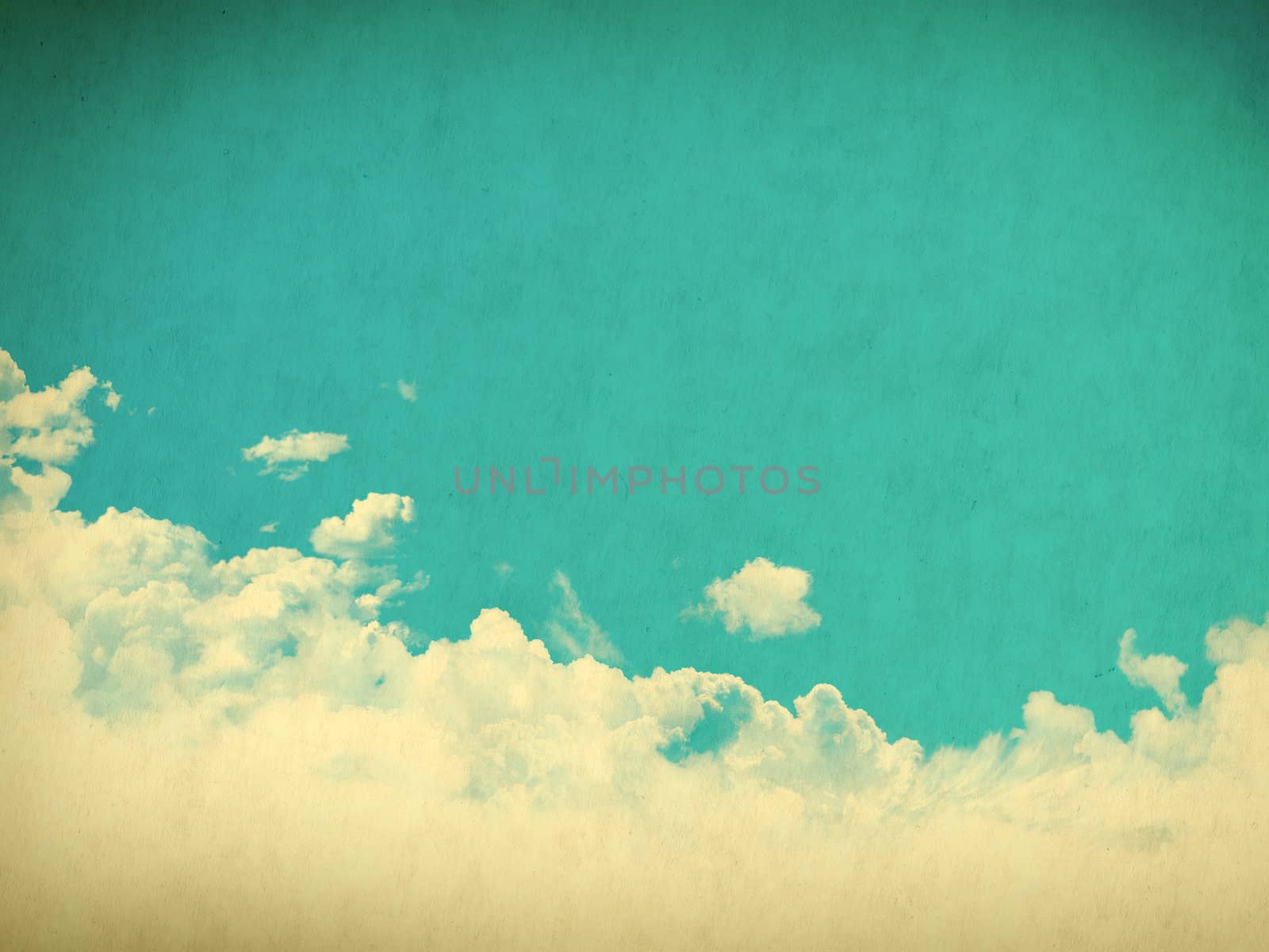 Vintage background in the blue shade with clouds