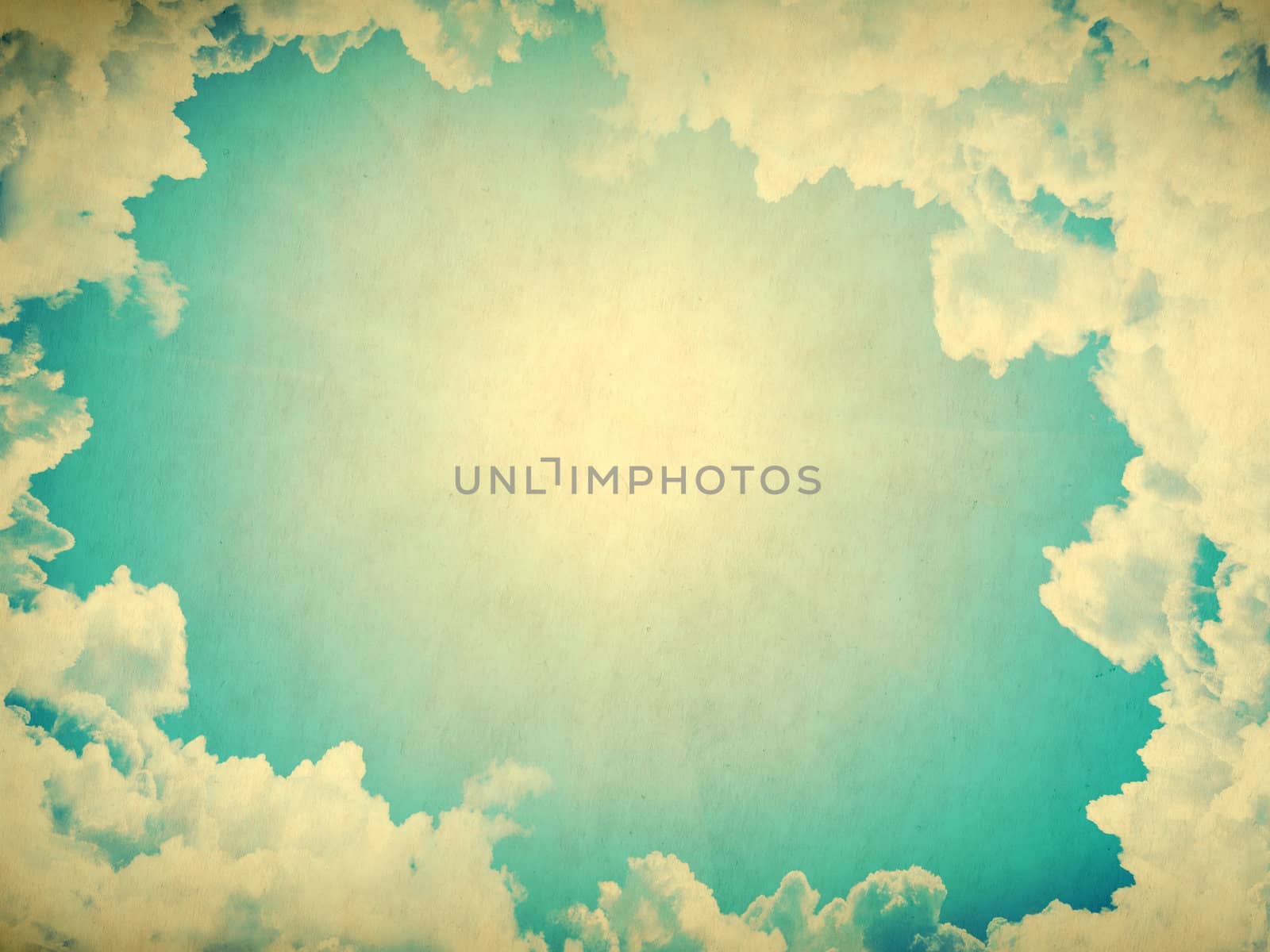 Vintage background in the blue shade with clouds