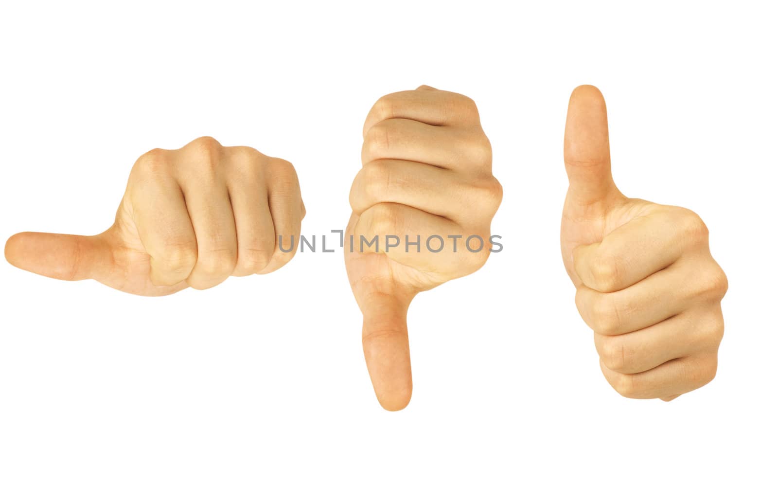 OK with smile on hand, isolated on white background