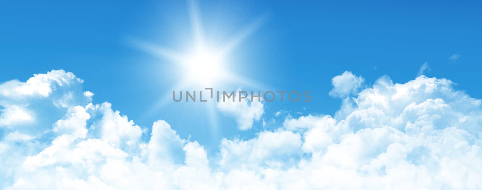 White clouds in blue sky