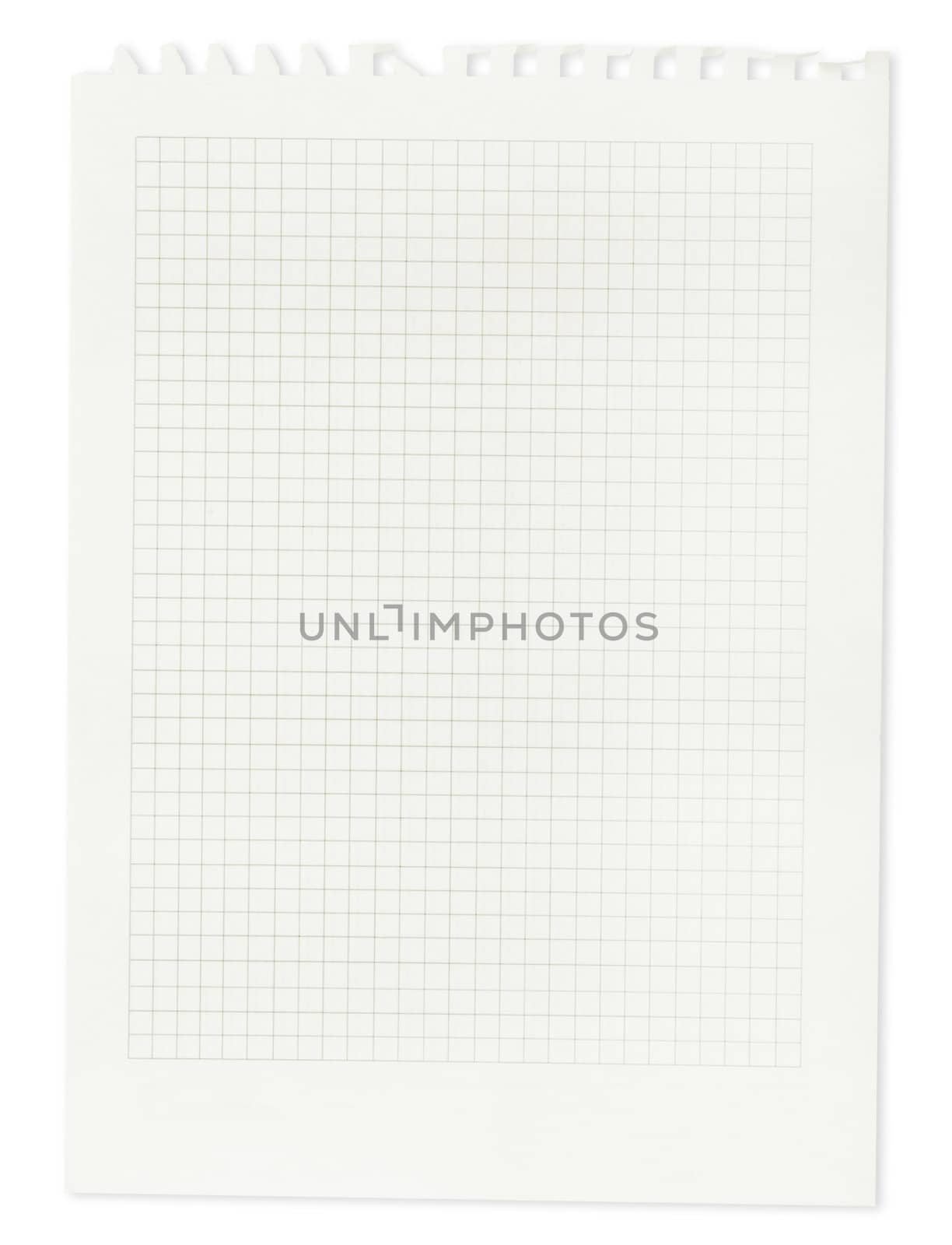 A page ripped off from the notebook isolated on white