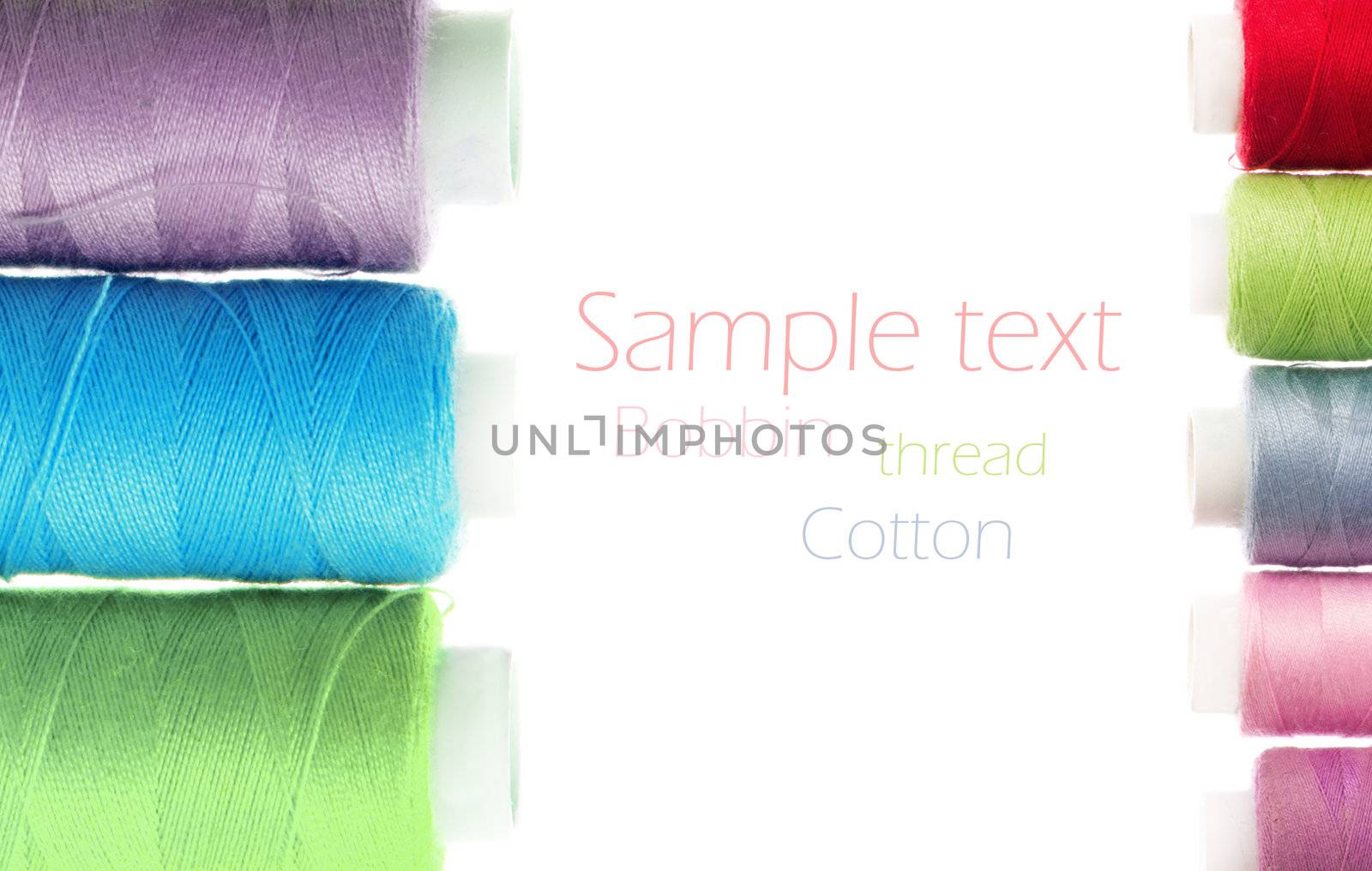 bobbins of thread isolated on white