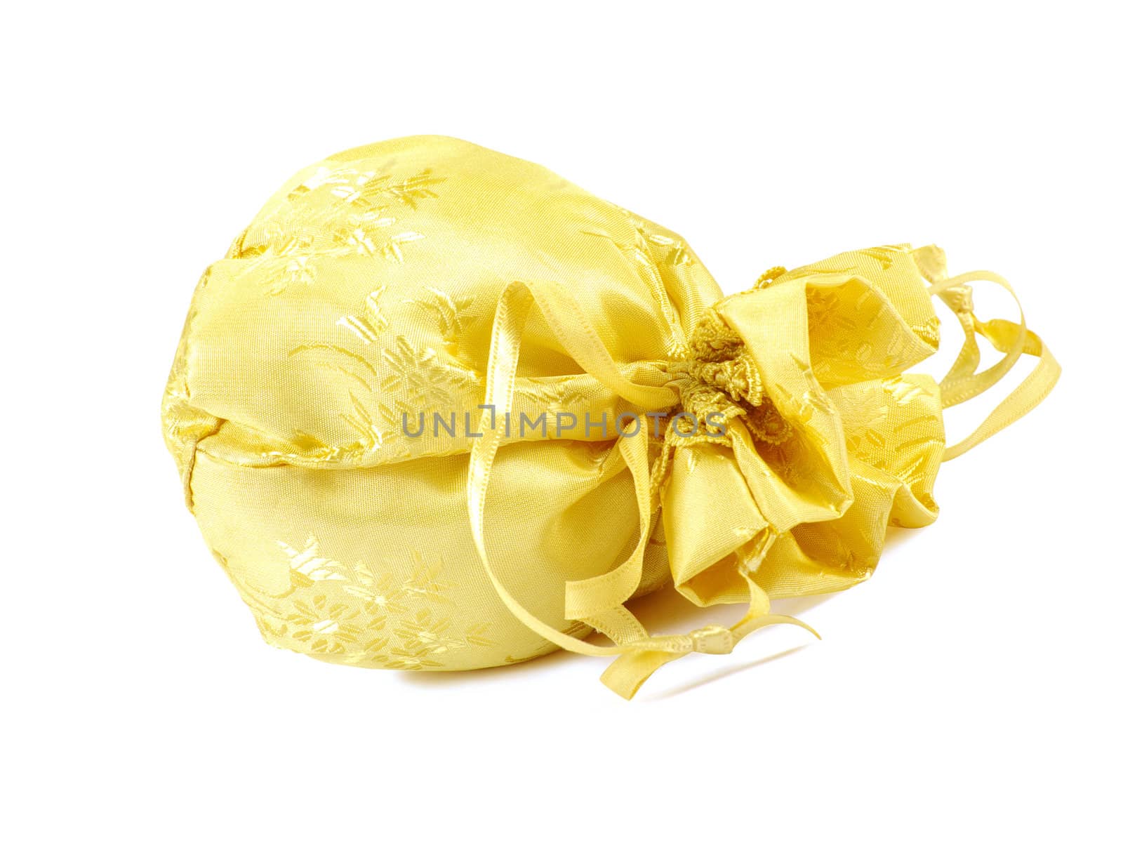 bag of gifts isolated on a white background. Studio photography