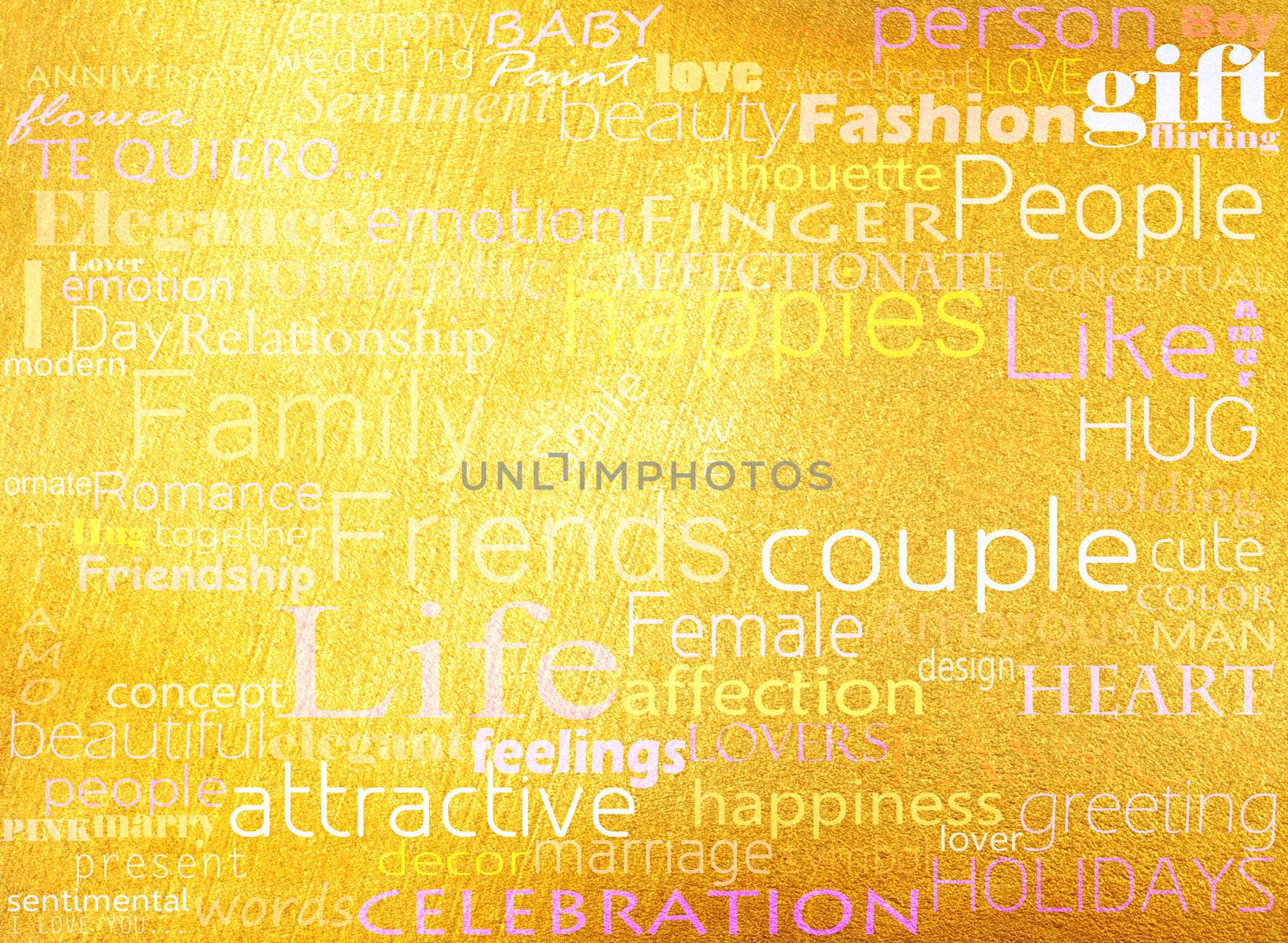Seamless pattern made from words which relate with word love