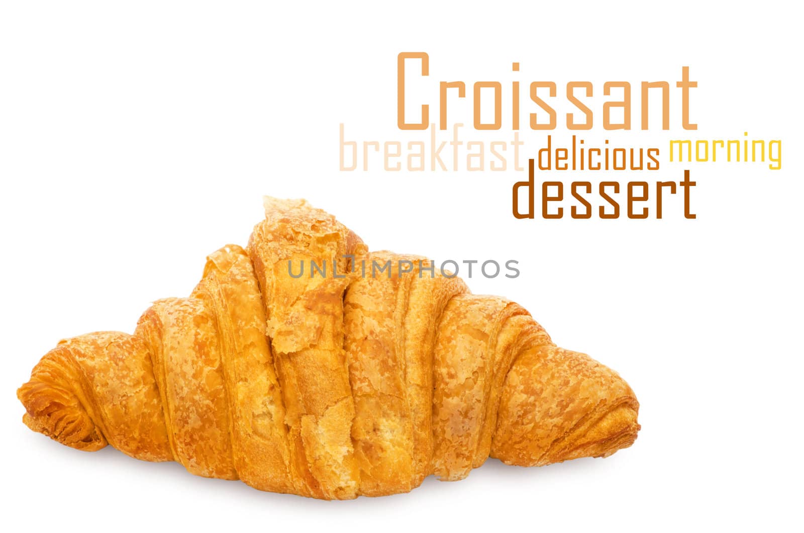 Fresh and tasty croissant over white background