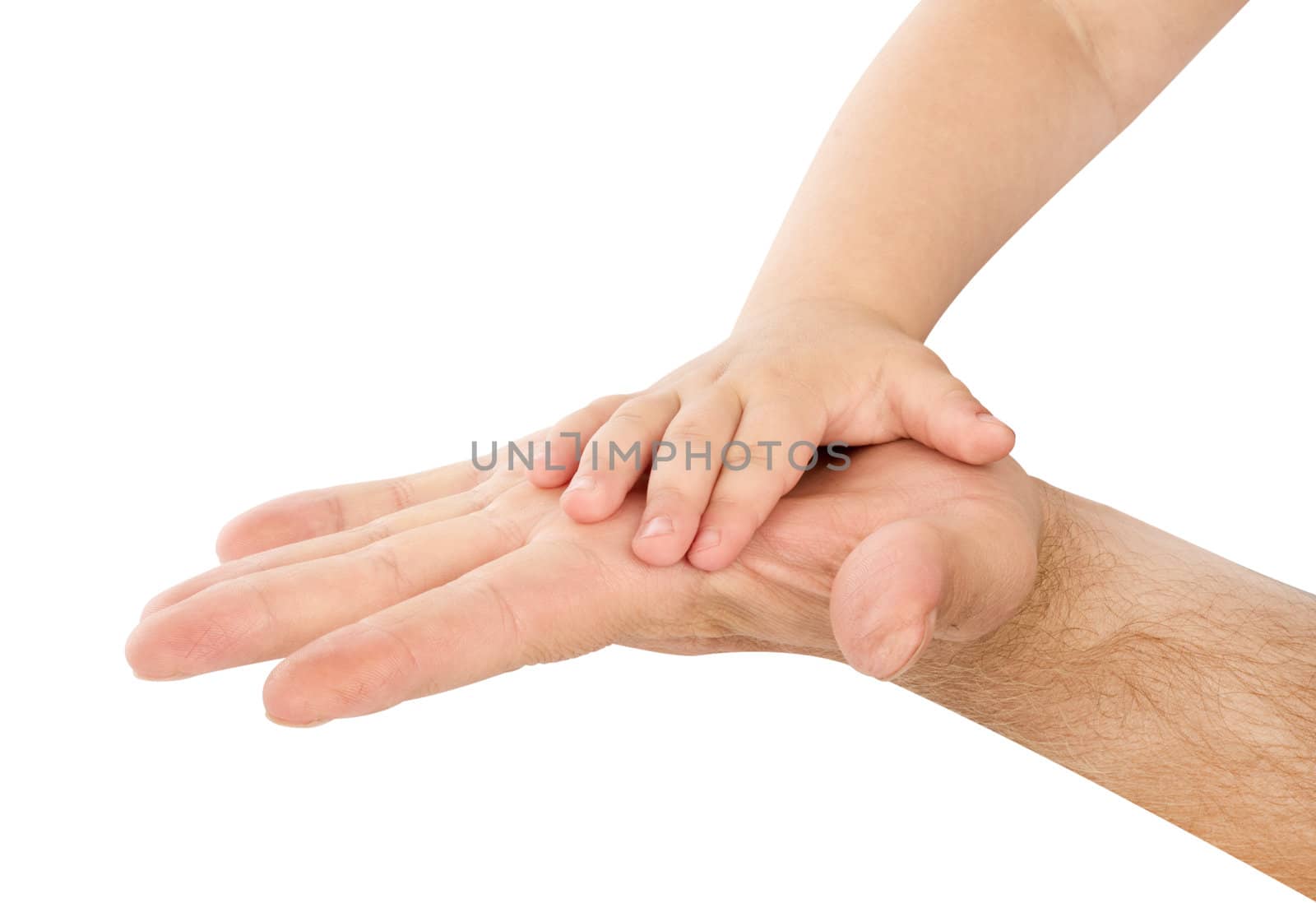 baby hand with father's hand