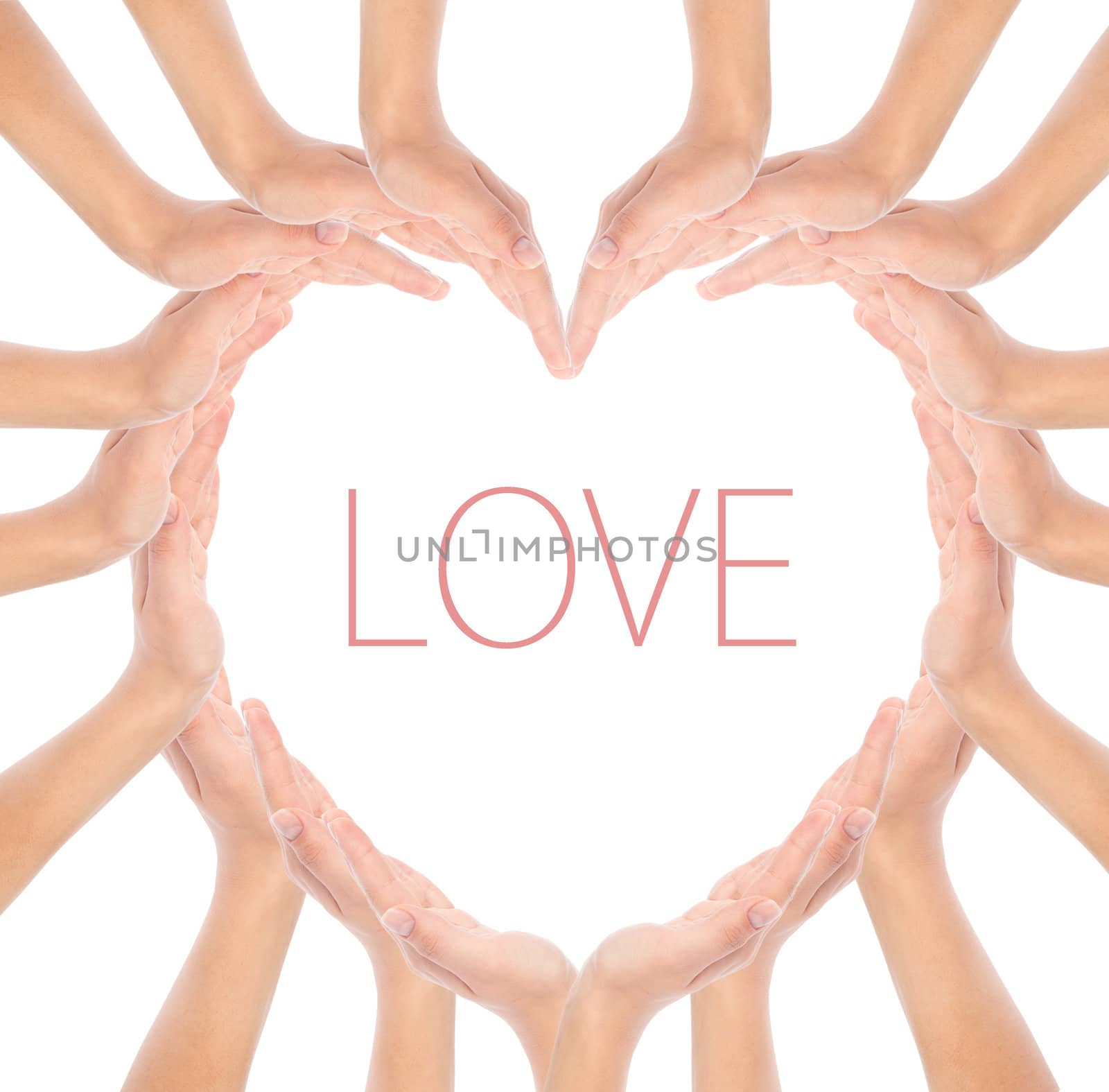 Hands make heart shape