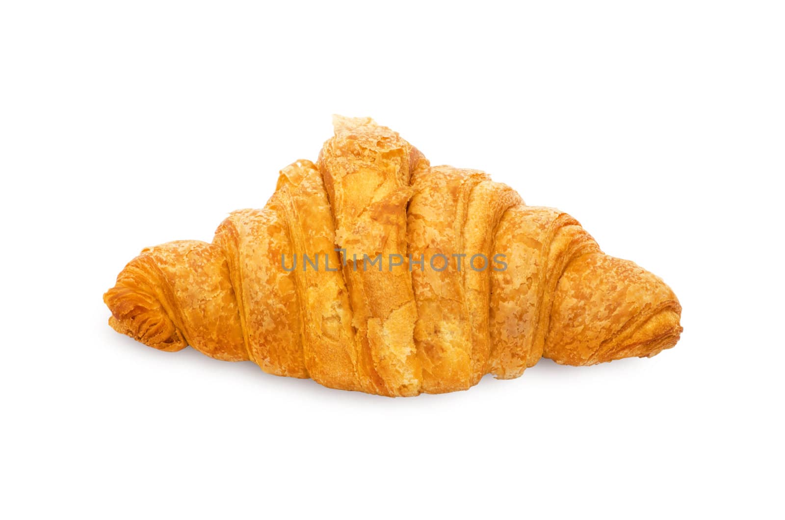Fresh and tasty croissant over white background