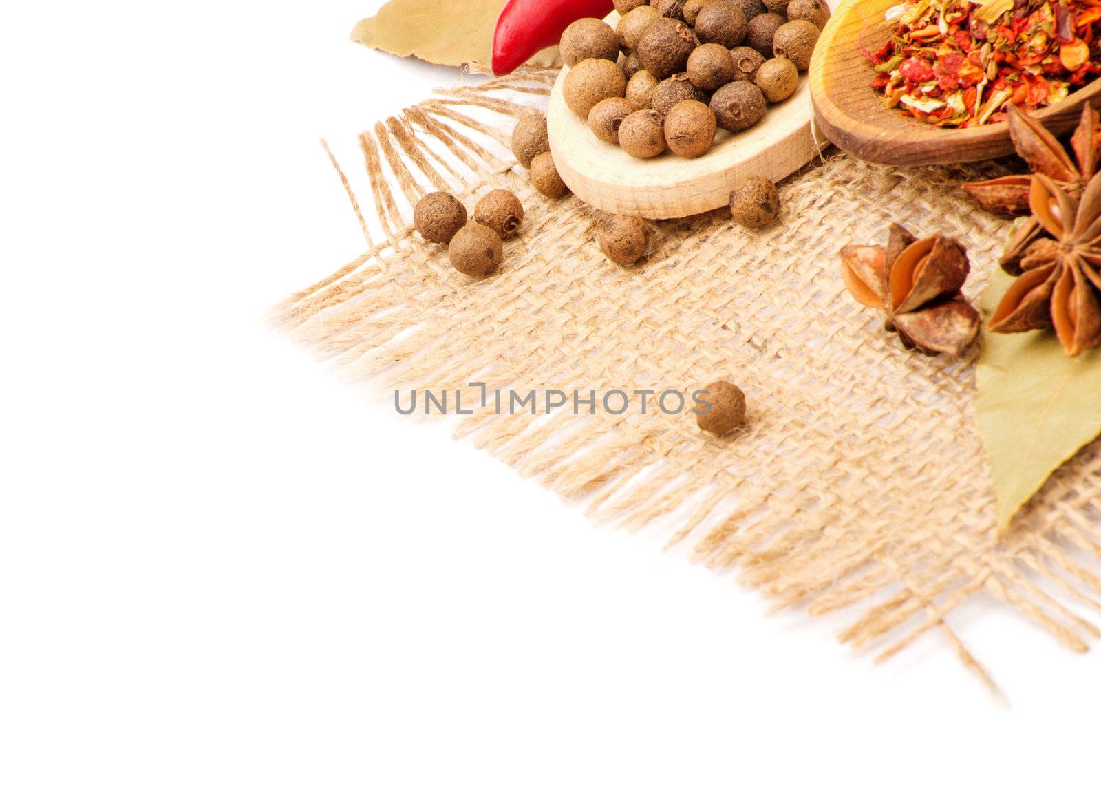 spices, isolated on white