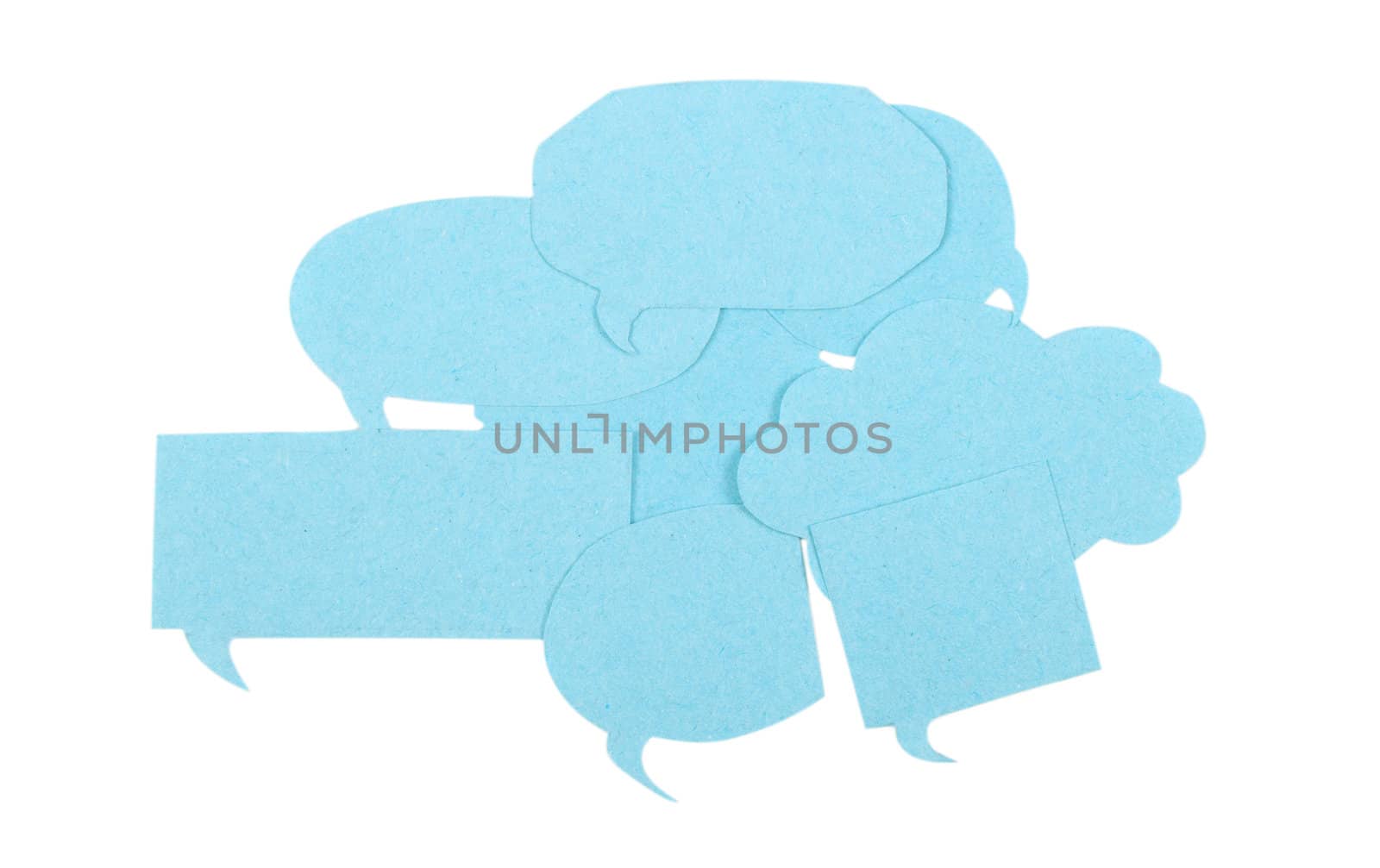 the thoughts of old paper isolated on white