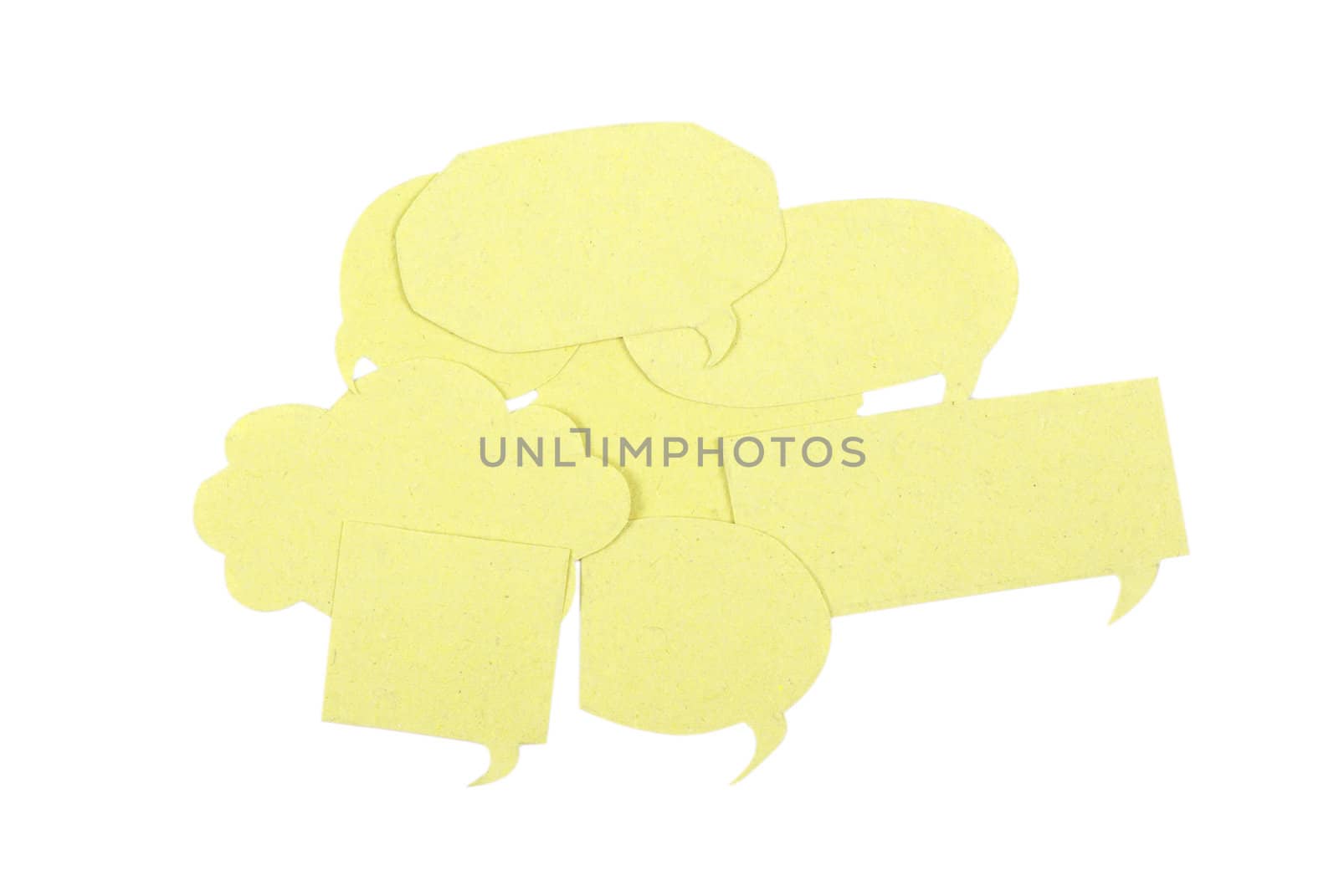 the thoughts of old paper isolated on white