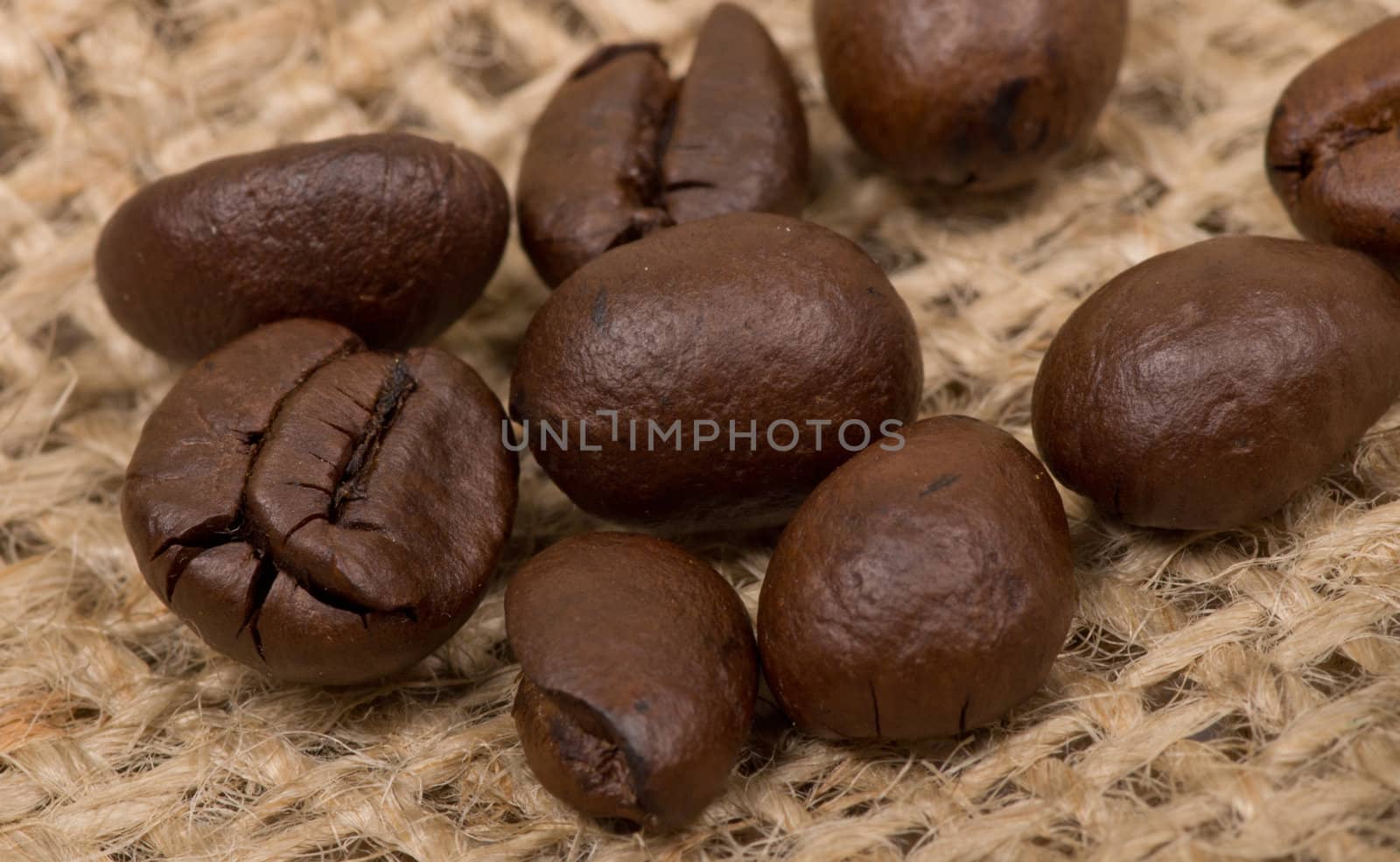 Coffee beans on sack(burlap)