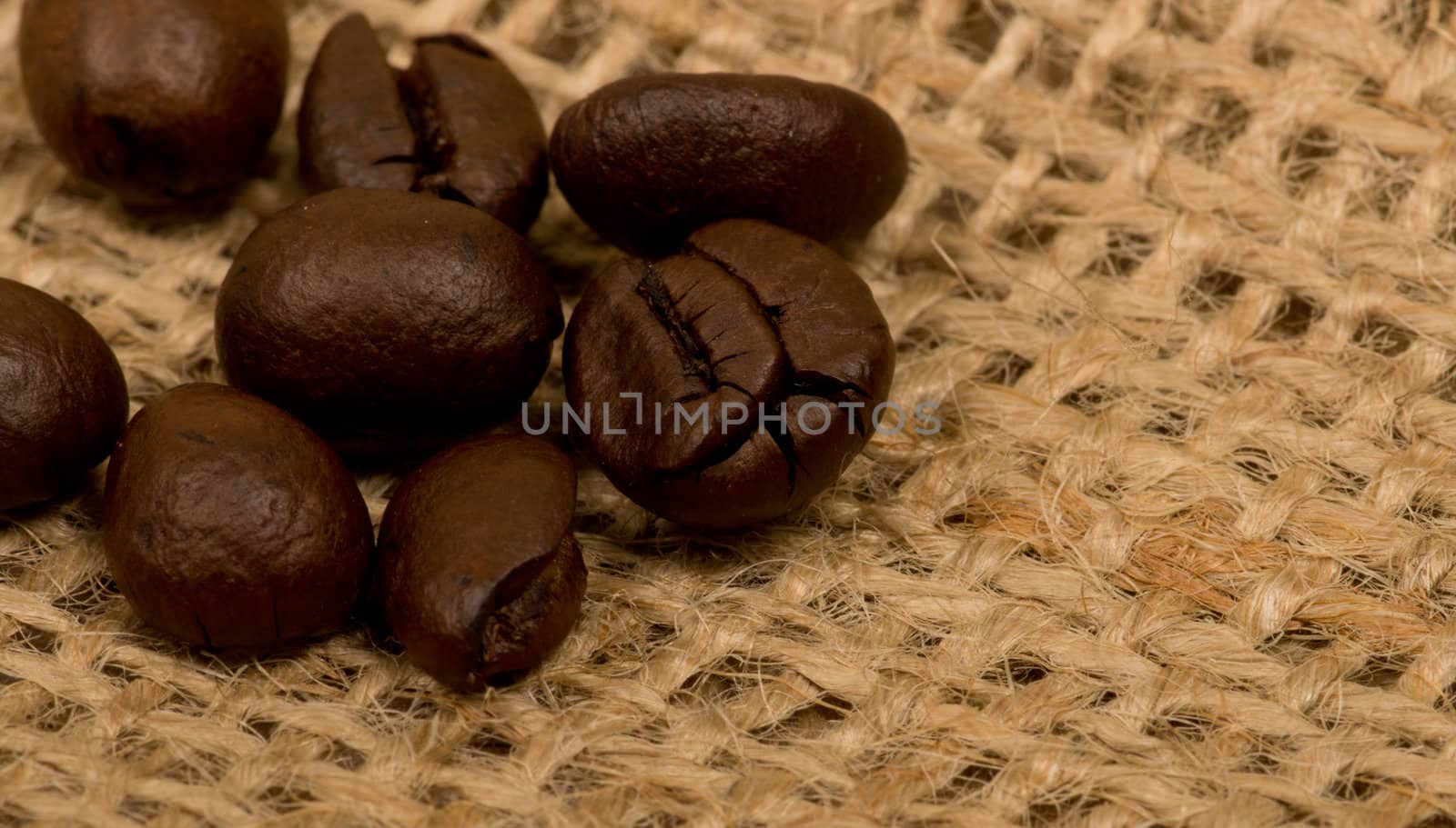 Coffee beans on sack(burlap)