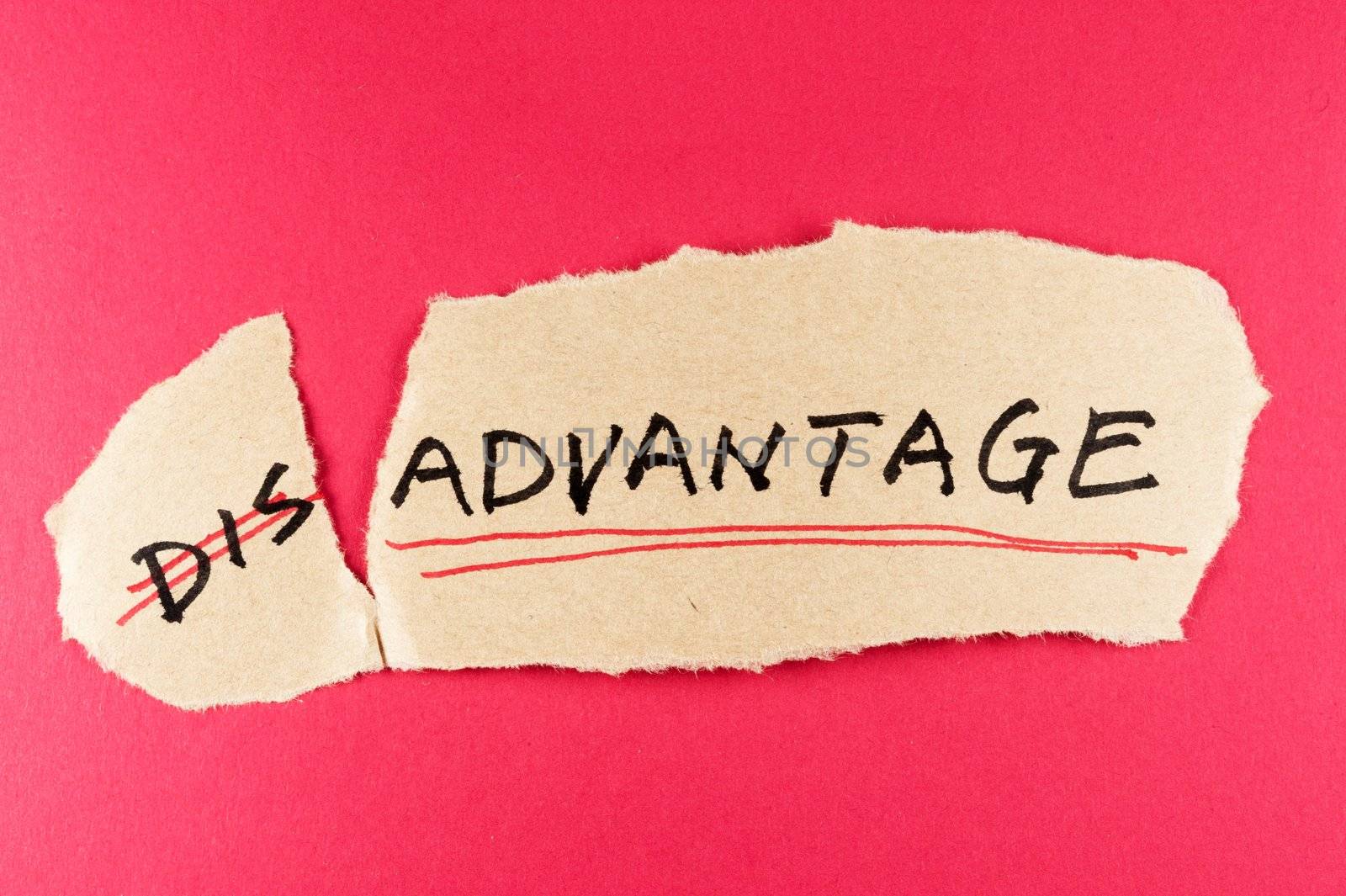 amending disadvantage word and changing it  to advantage