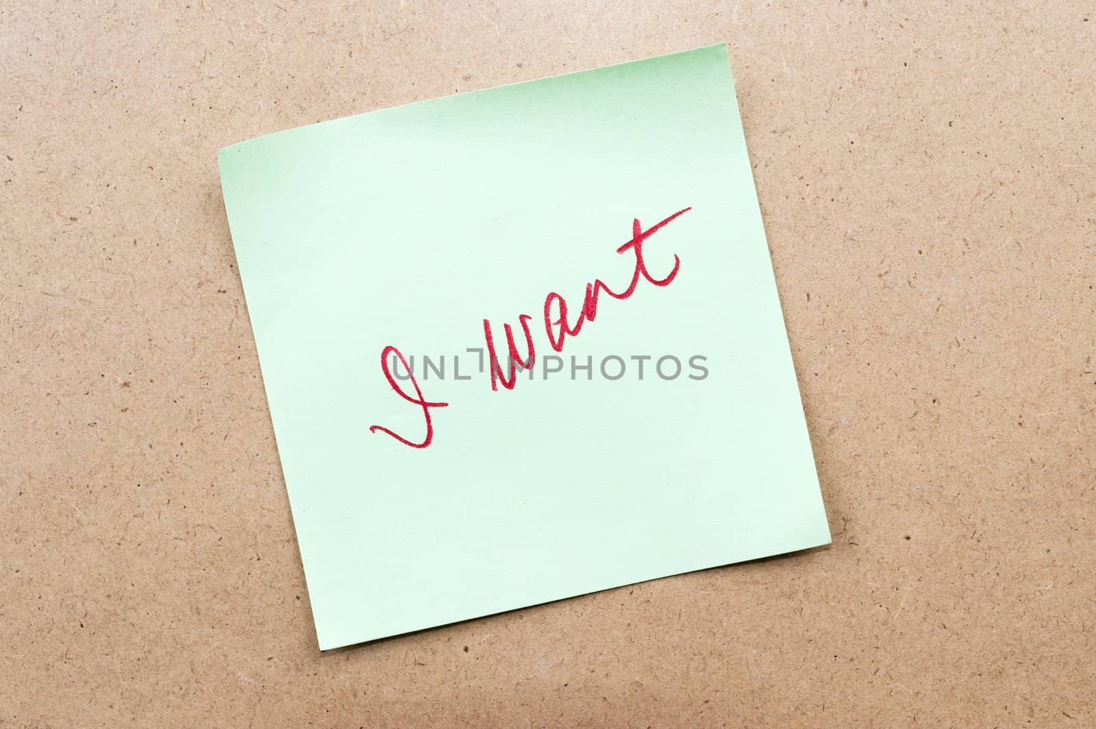 I want words written on a sticky note