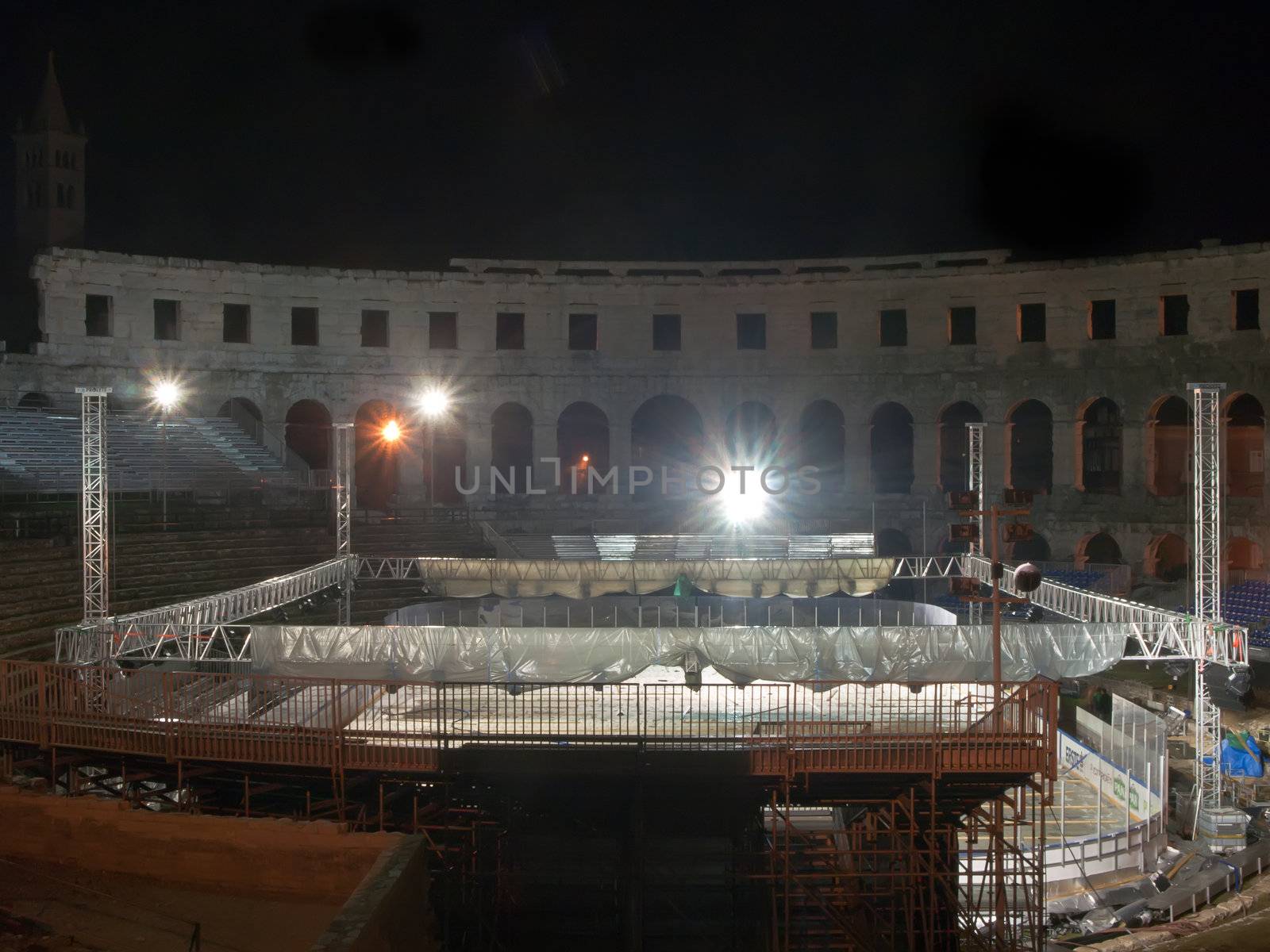 ice hockey in old roman amphitheater