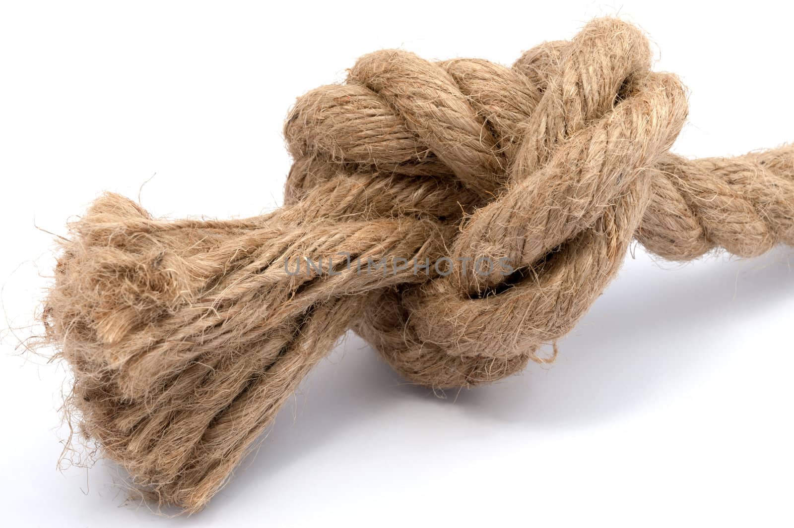rope knot putting on white background