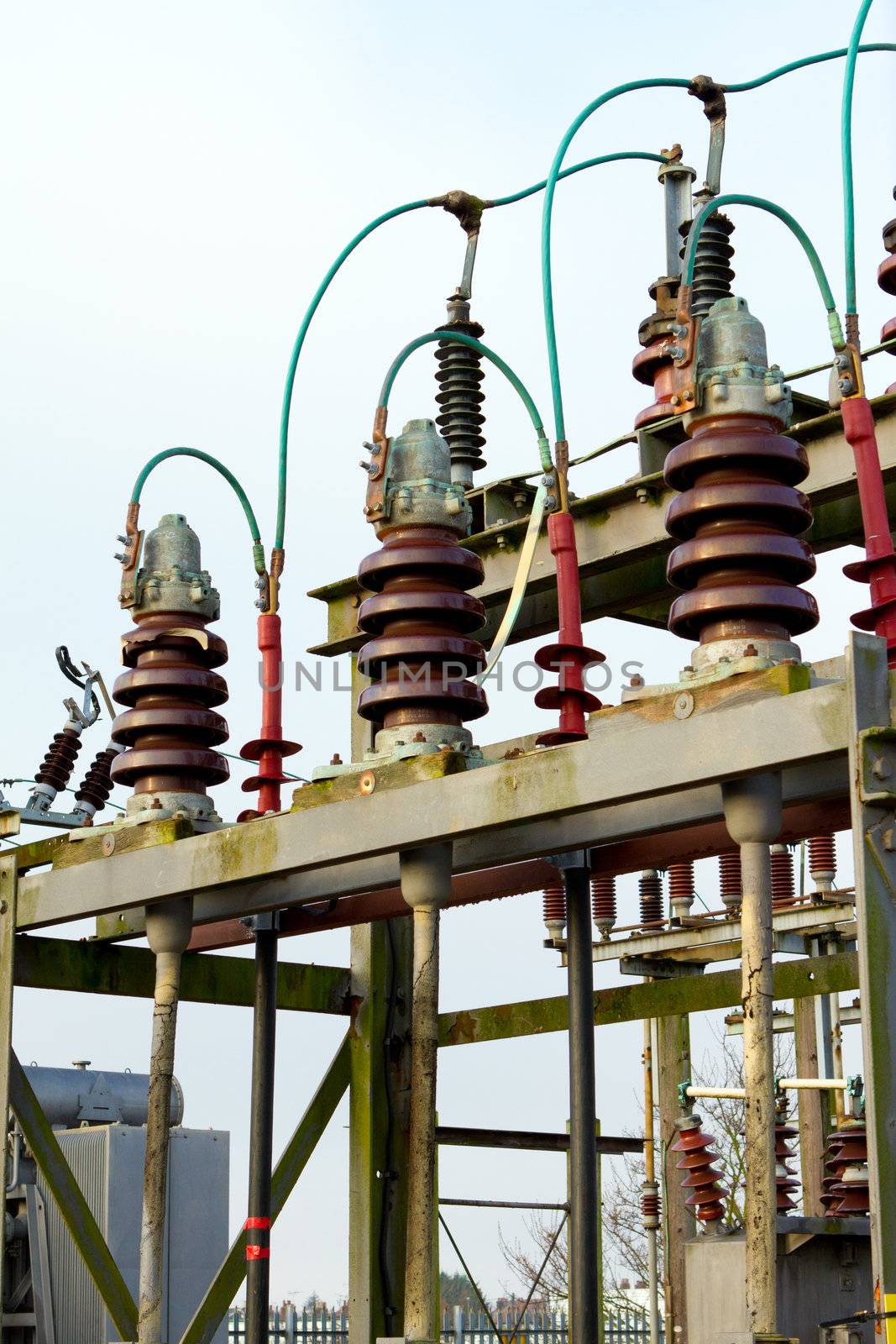 electricity sub station close up view