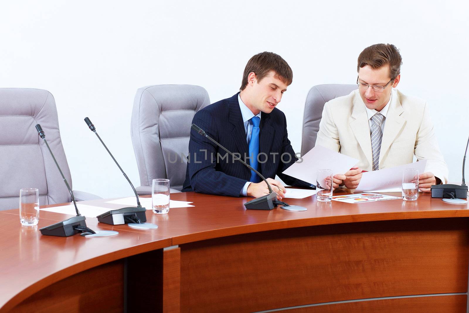 Two businessmen at meeting by sergey_nivens
