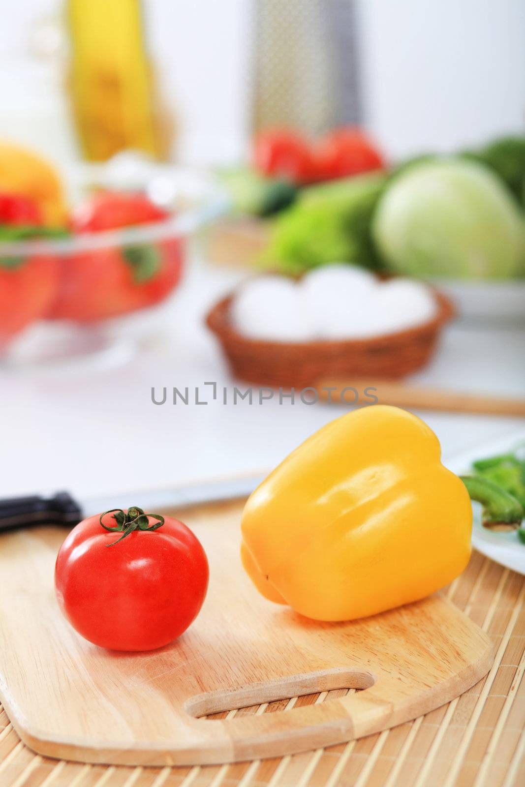 Fresh food and vegetables on the table