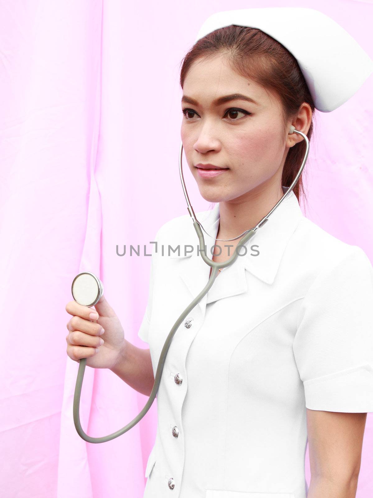 Young nurse with  a stethoscope